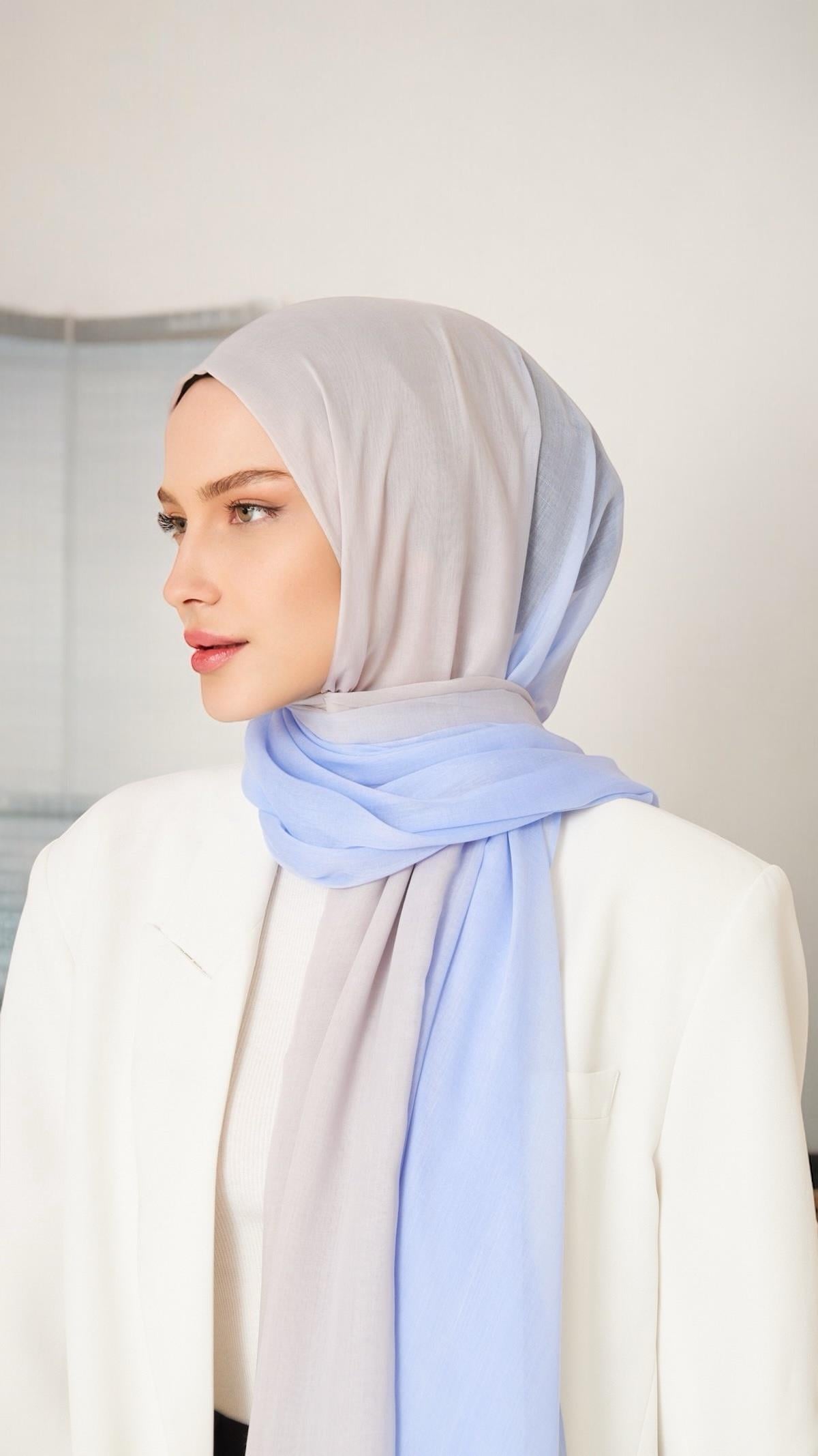 Dubai Degrade Şal - Bebe mavi bej