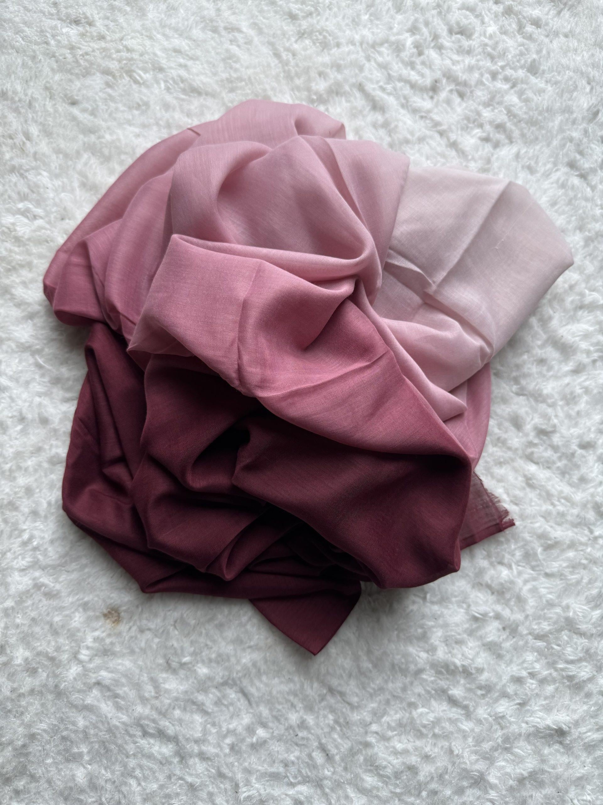 Dubai Degrade Şal - Bordo Pembe