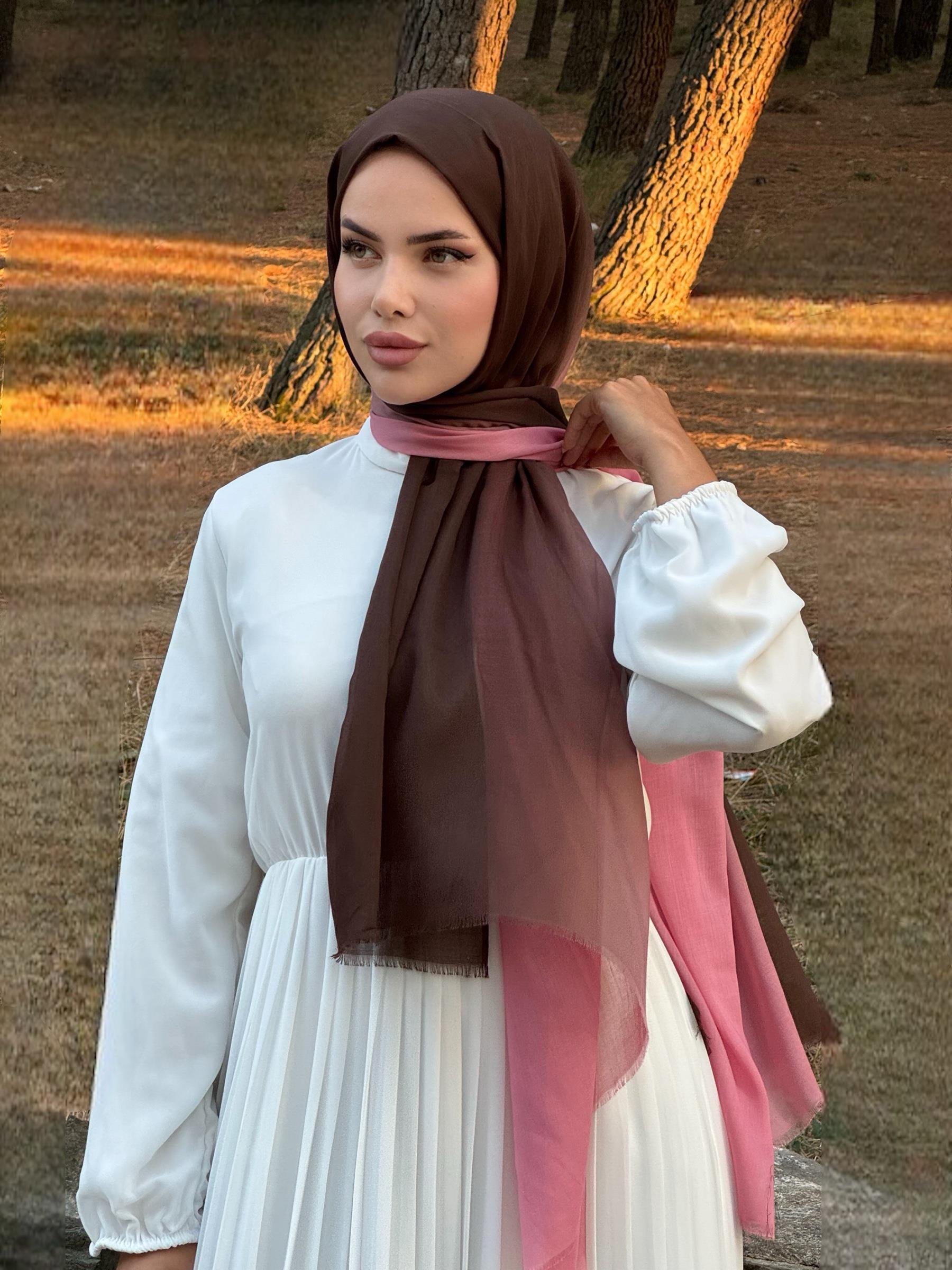 Dubai Degrade Şal - Kahve Pembe