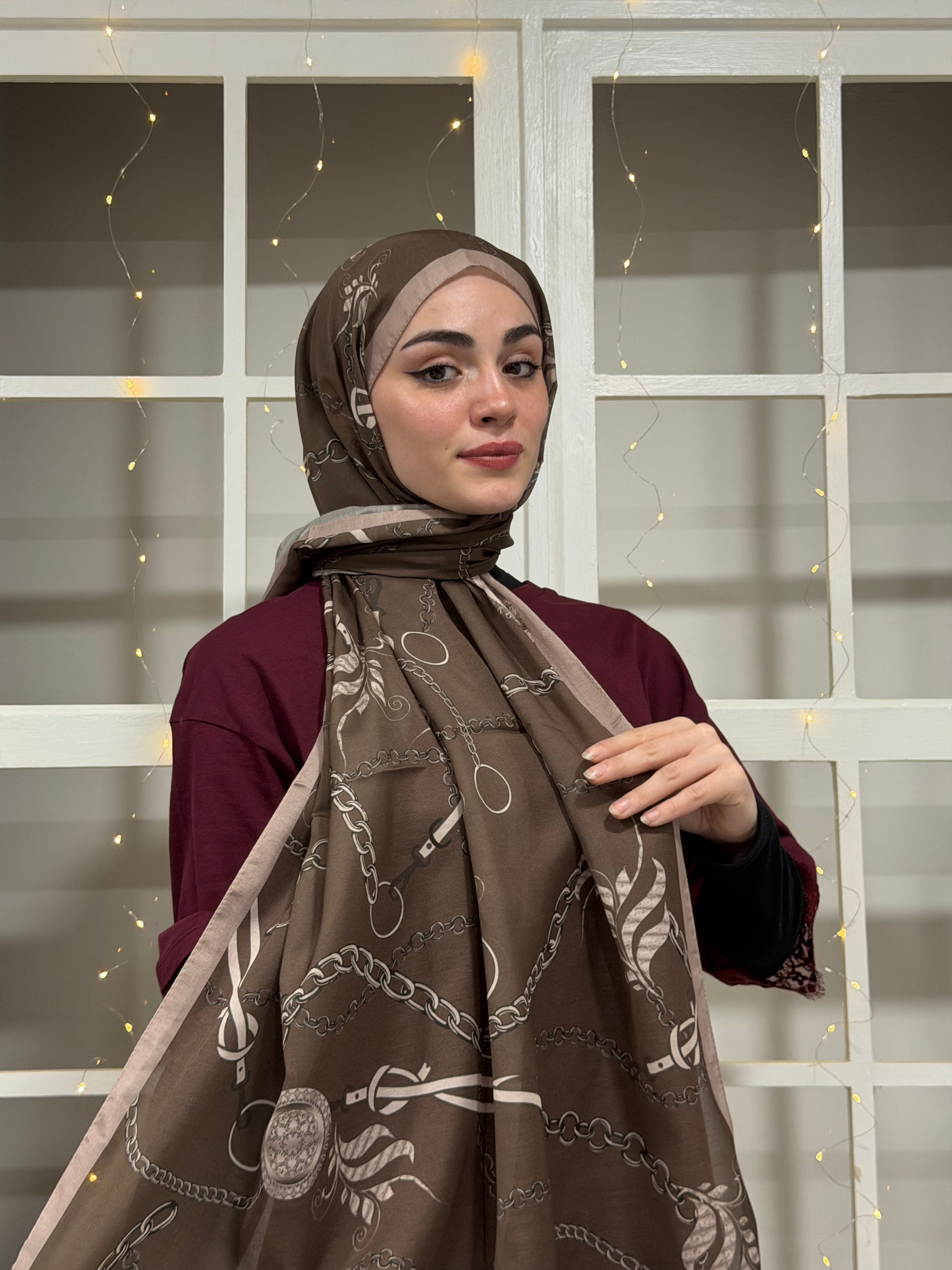 Leya Pamuklu Şal - Vizon