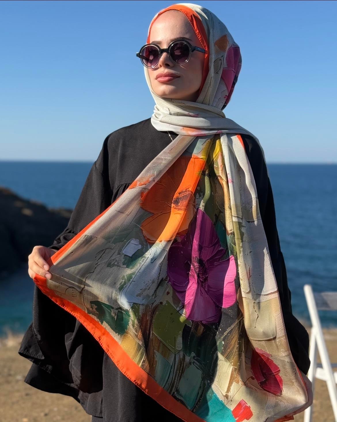Lilium Collection Hint İpeği Şal - Orange