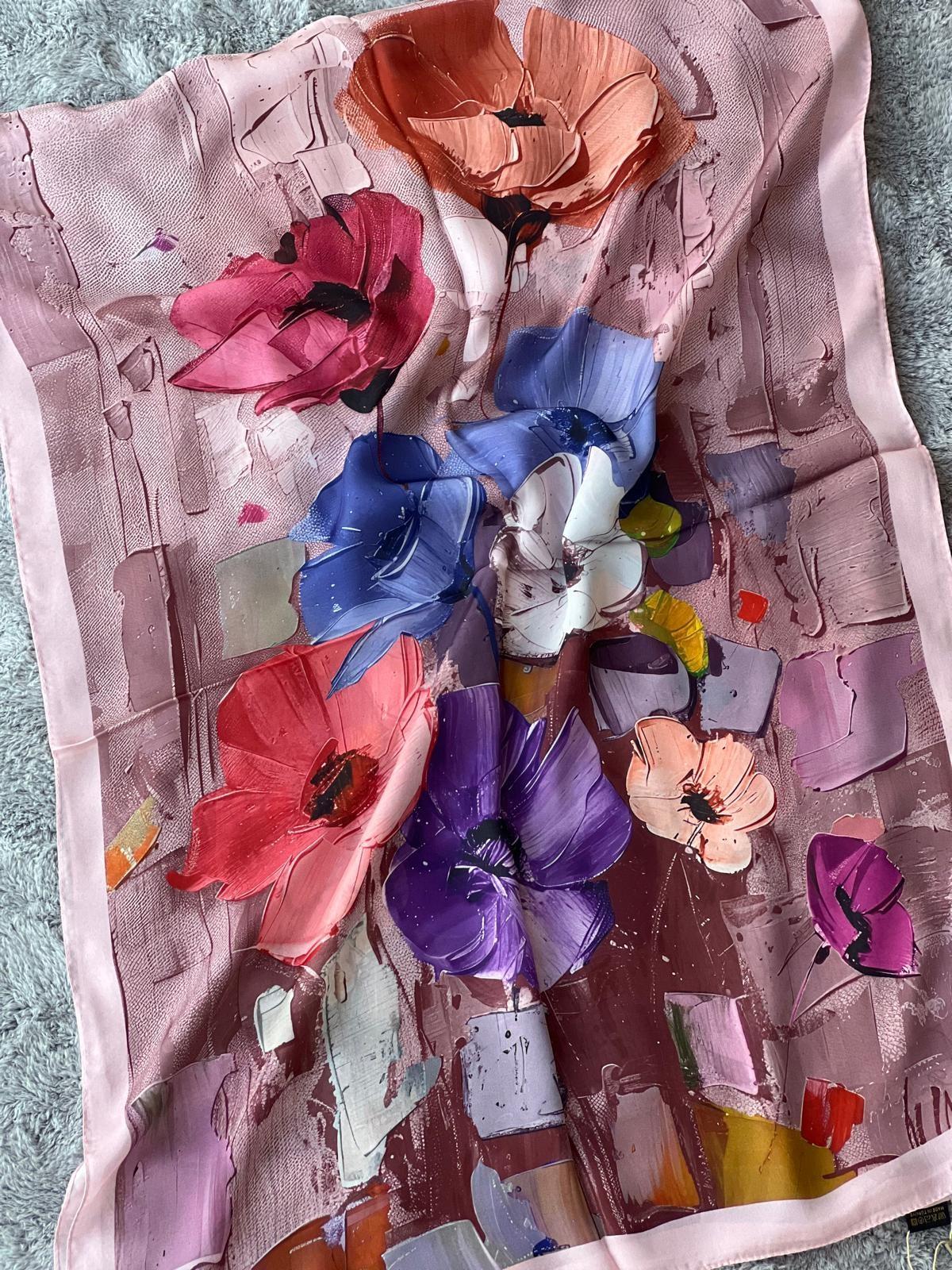 Lilium Collection Hint İpeği Şal - Soft Pembe