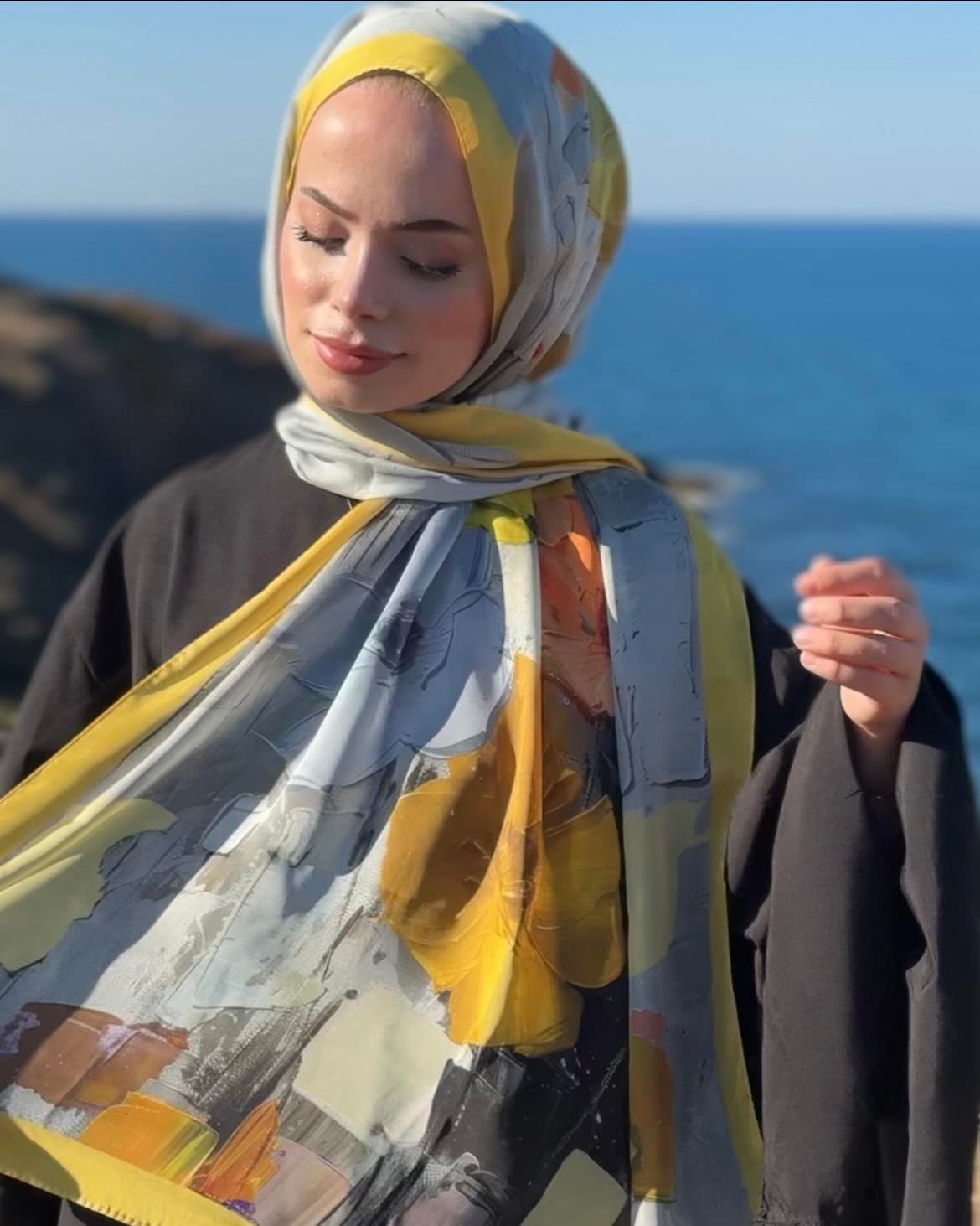 Lilium Collection Hint İpeği Şal - Tan Sarı