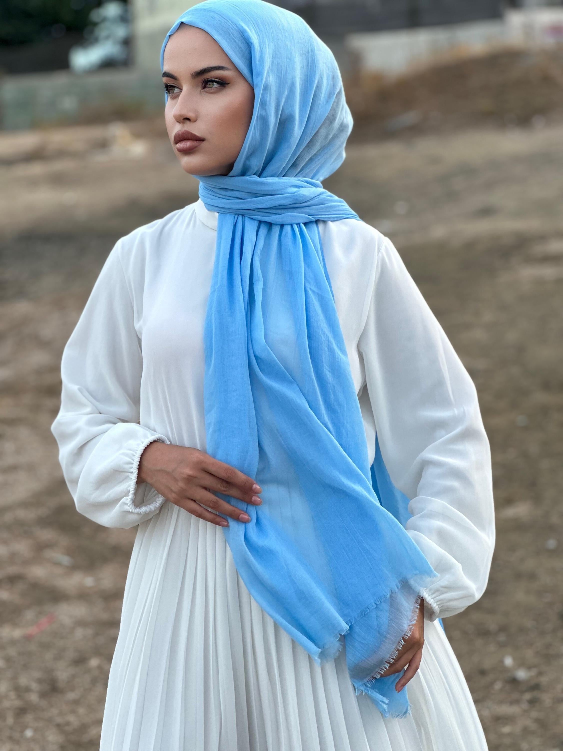 Premium Dubai Şal - Bebe Mavi