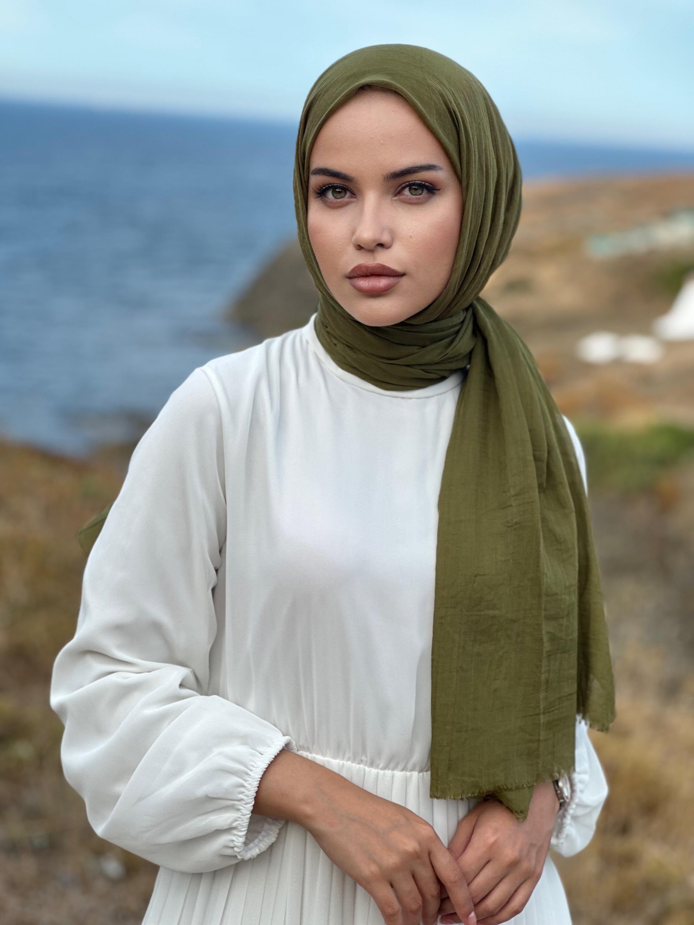 Premium Dubai Şal - Haki