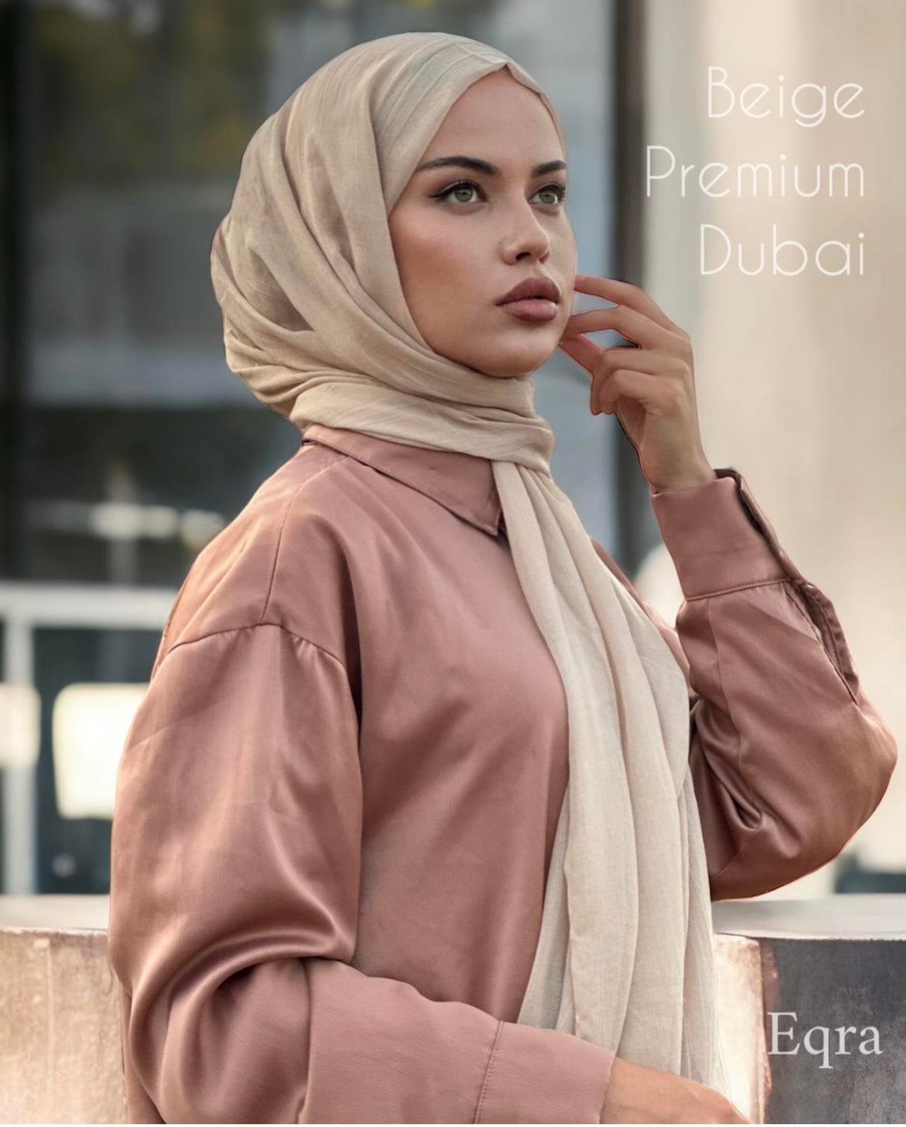 Premium Dubai Şal - Koyu Bej