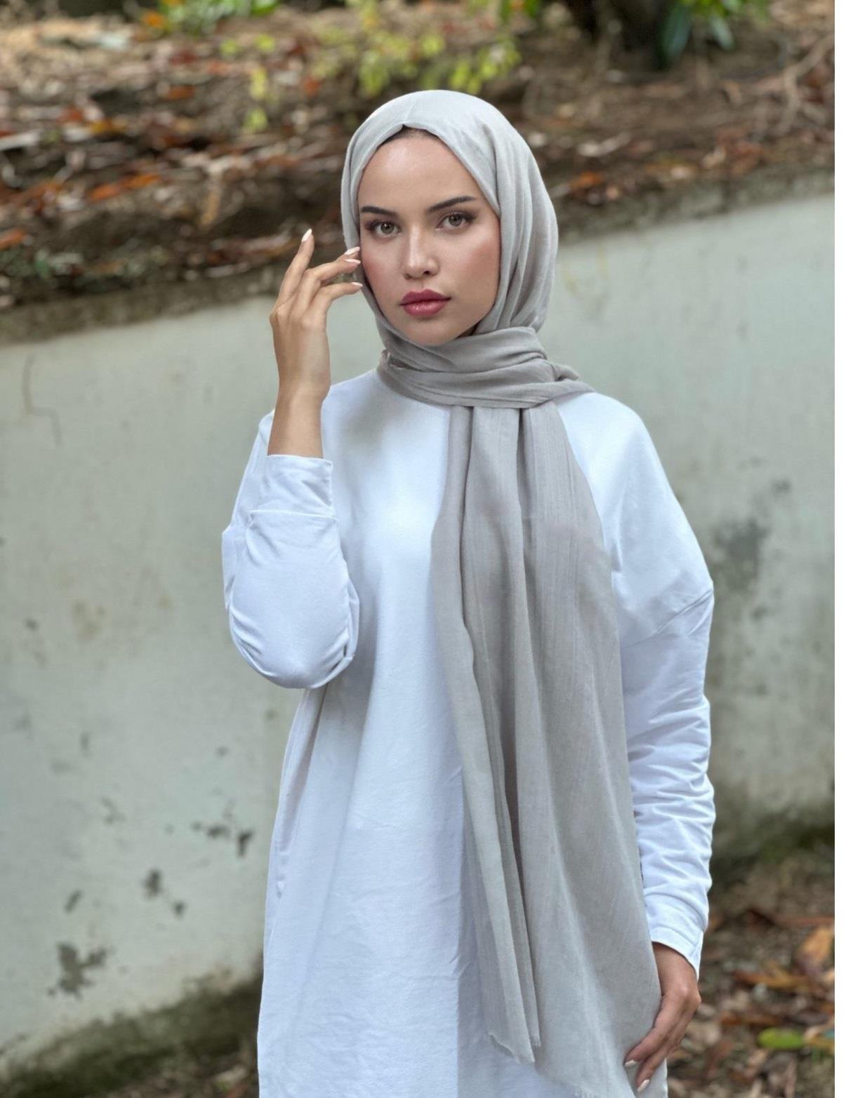 Premium Dubai Şal - Taş Gri