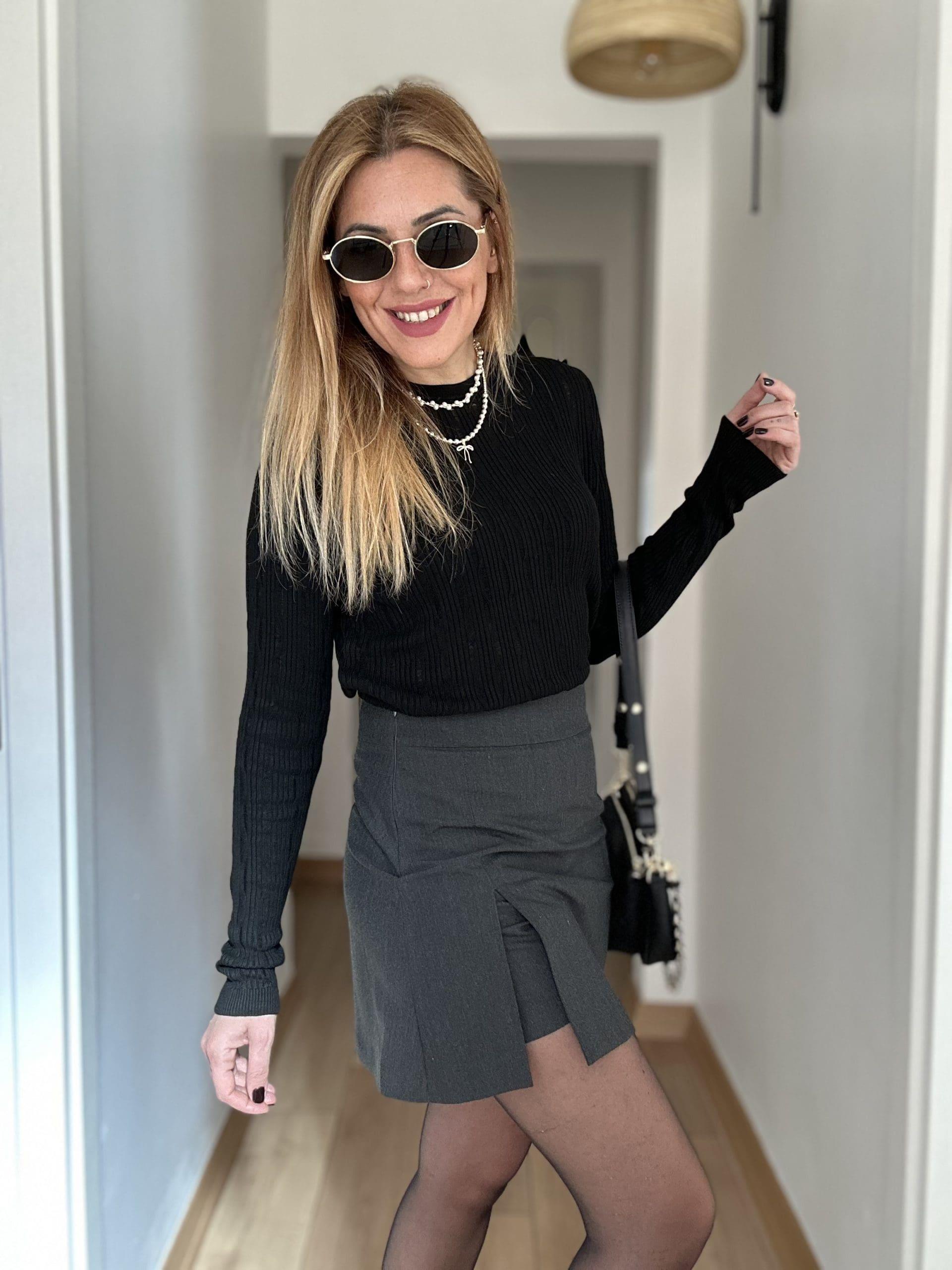 Gri Şort Etek S