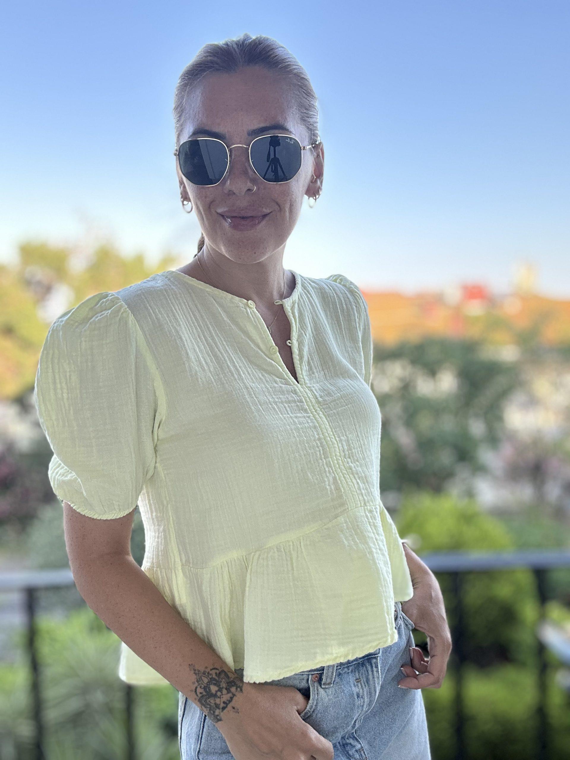 Müslin Sarı Bluz S