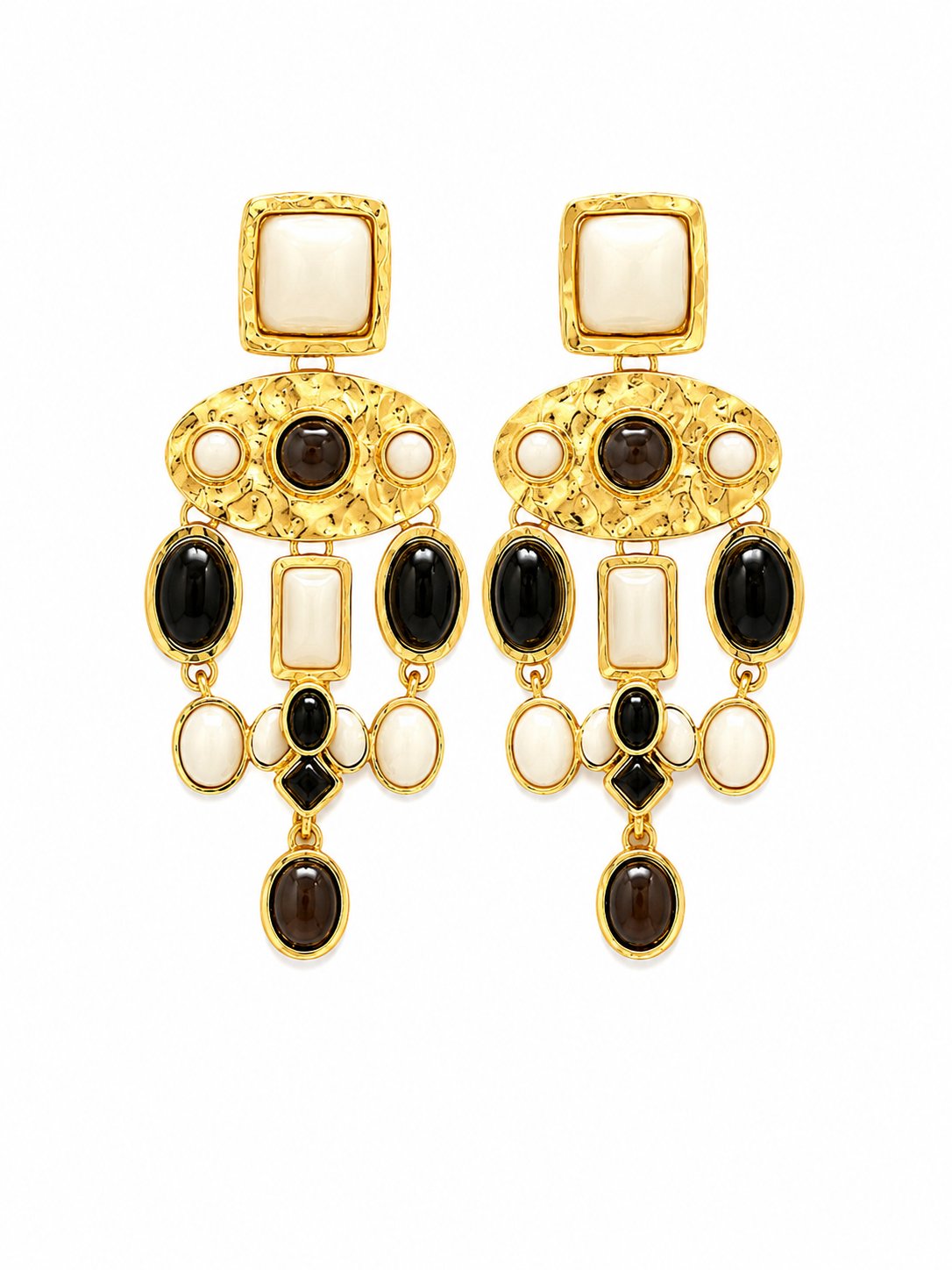 Siyah Gold Sallantılı Küpe