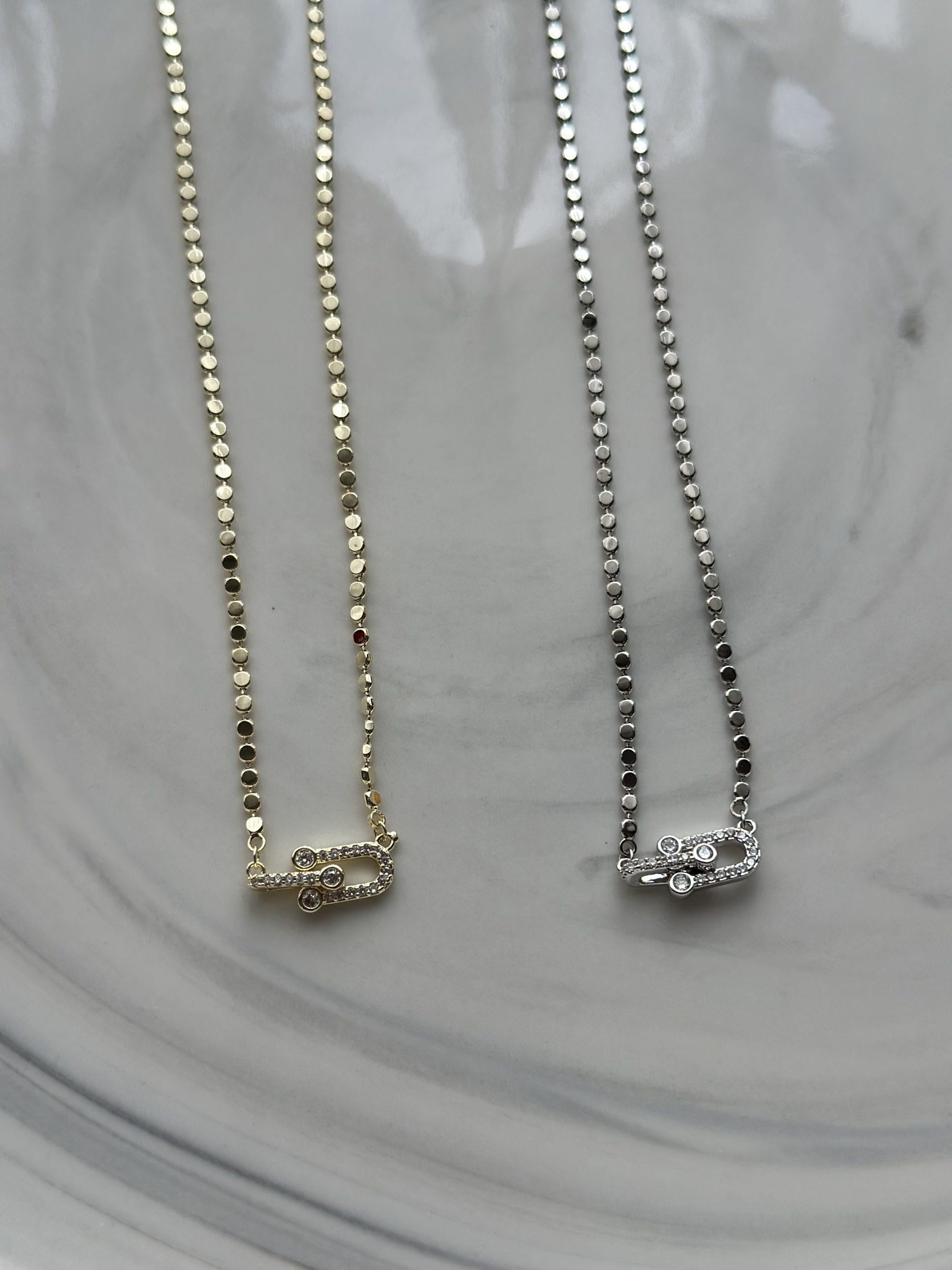 Taşlı Tif Kolye Silver