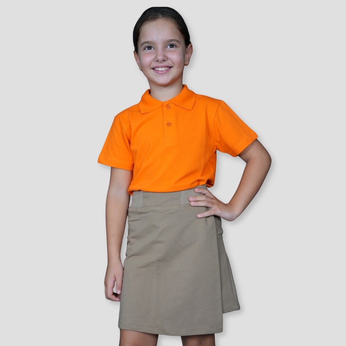 BELİ LASTİKLİ PENYE OKUL ŞORT ETEK 6-10 YAŞ Bej