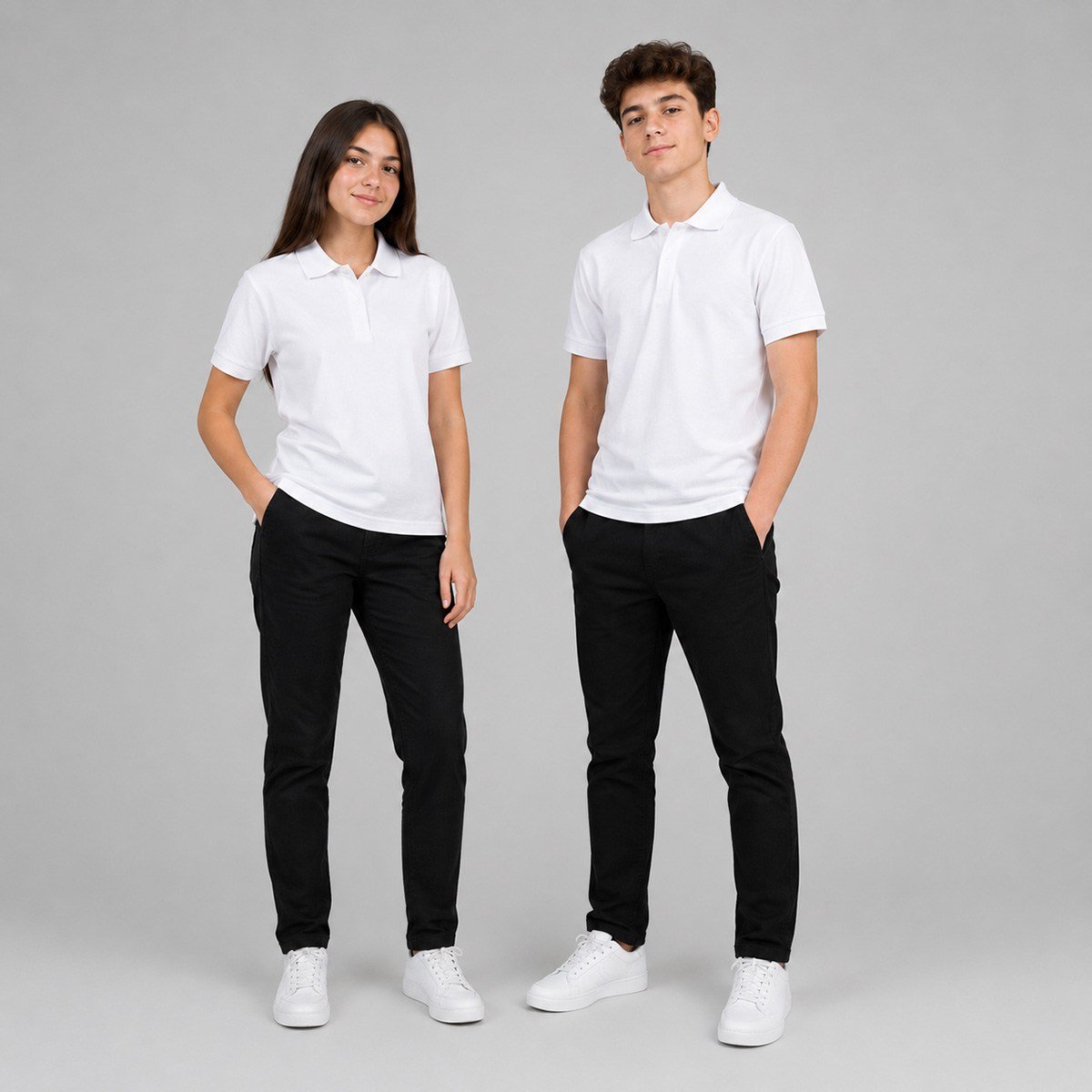 LİSE KISA KOL OKUL LAKOS TSHİRT 2XL-3XL-4XL. Beyaz