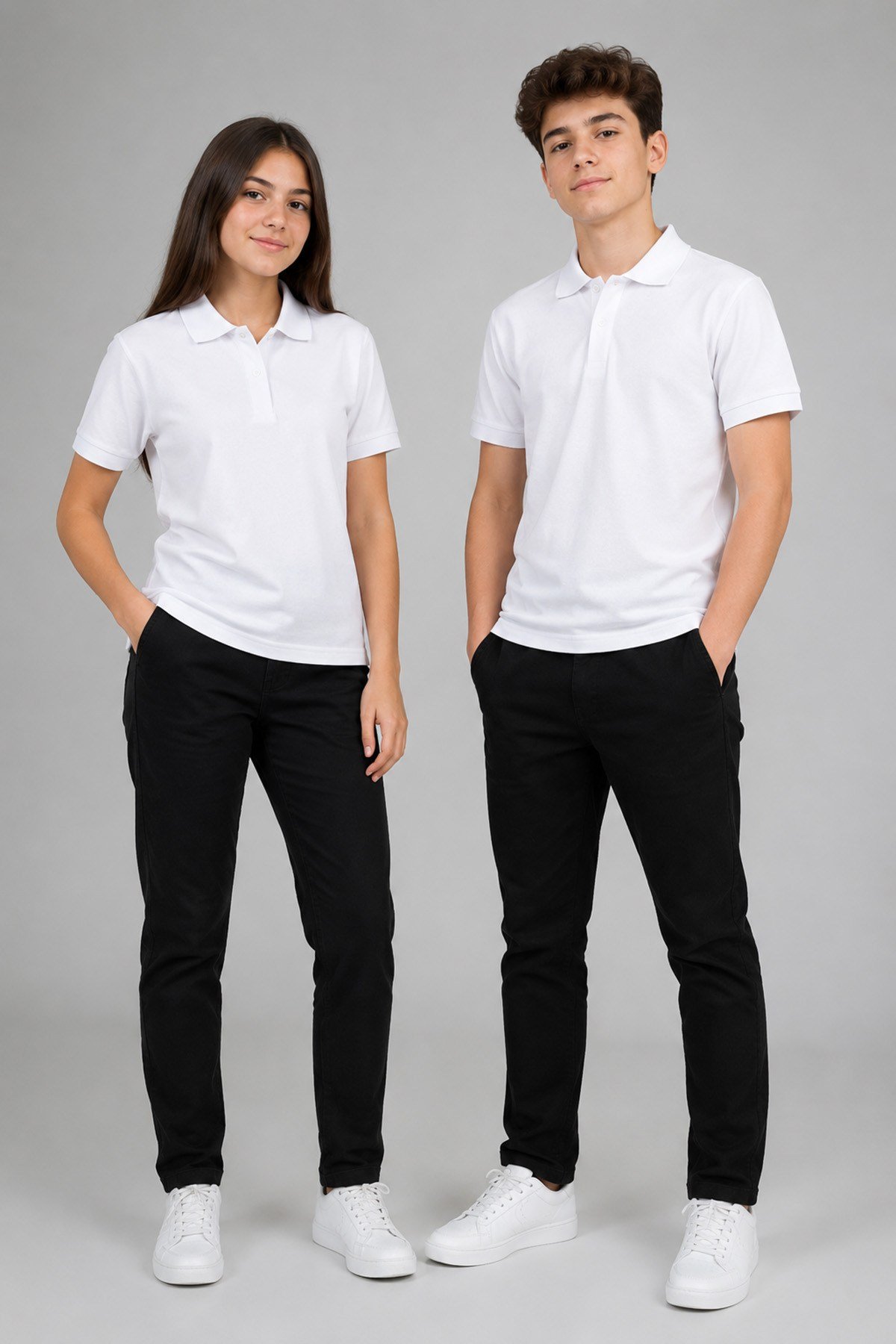 LİSE KISA KOL OKUL LAKOS TSHİRT 2XL-3XL-4XL. Beyaz