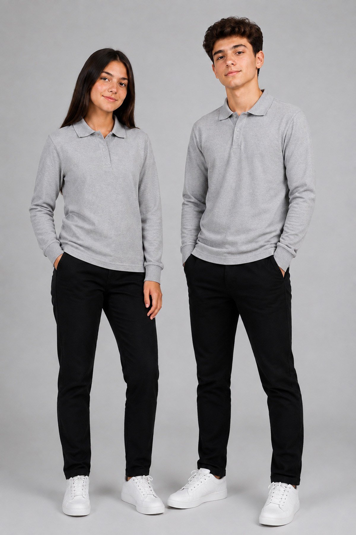LİSE UZUN KOL OKUL LAKOS TSHİRT S-M-L-XL Gri