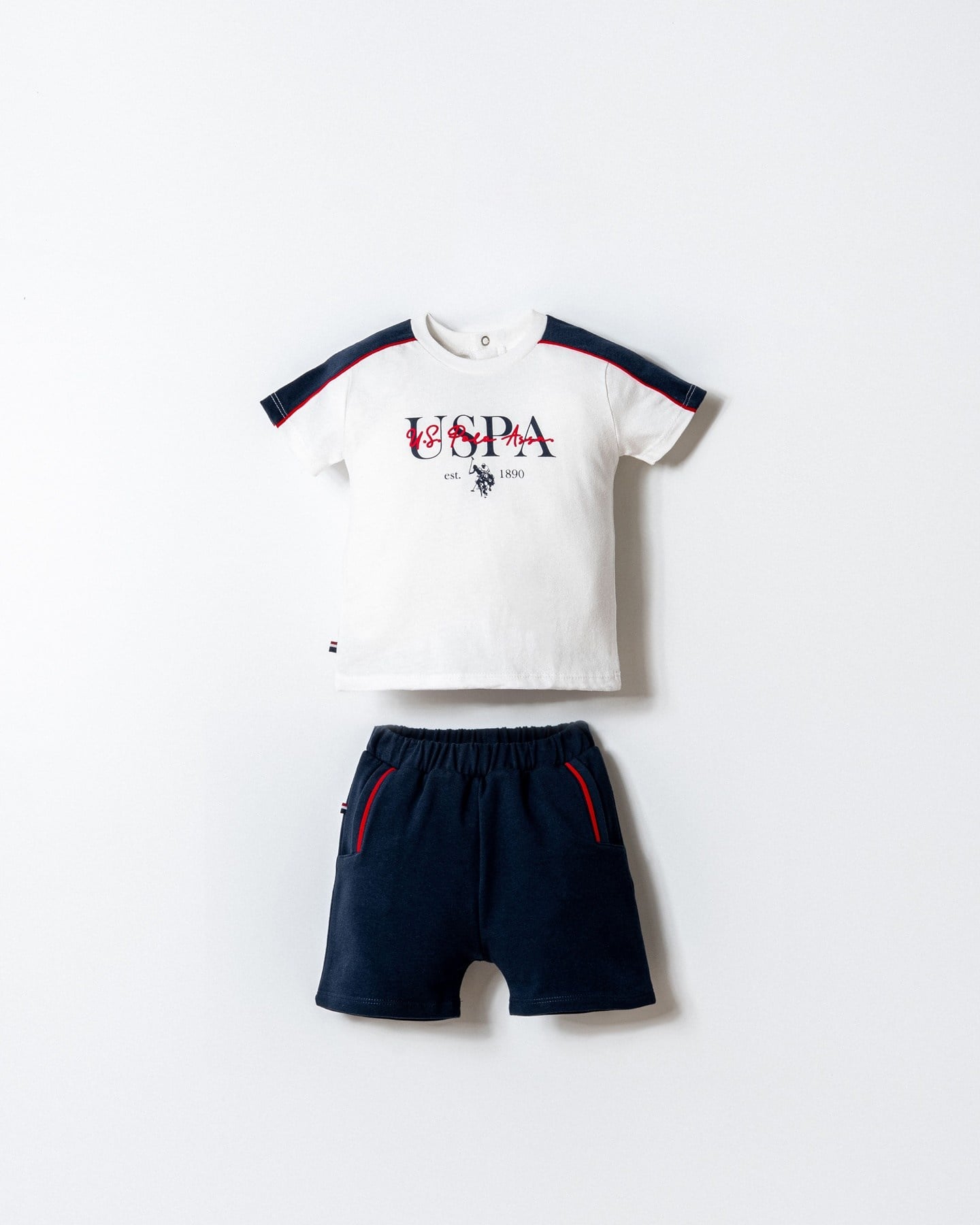 U.S. POLO ASSN Şort Takım 6 Ay-3 Yaş Beyaz