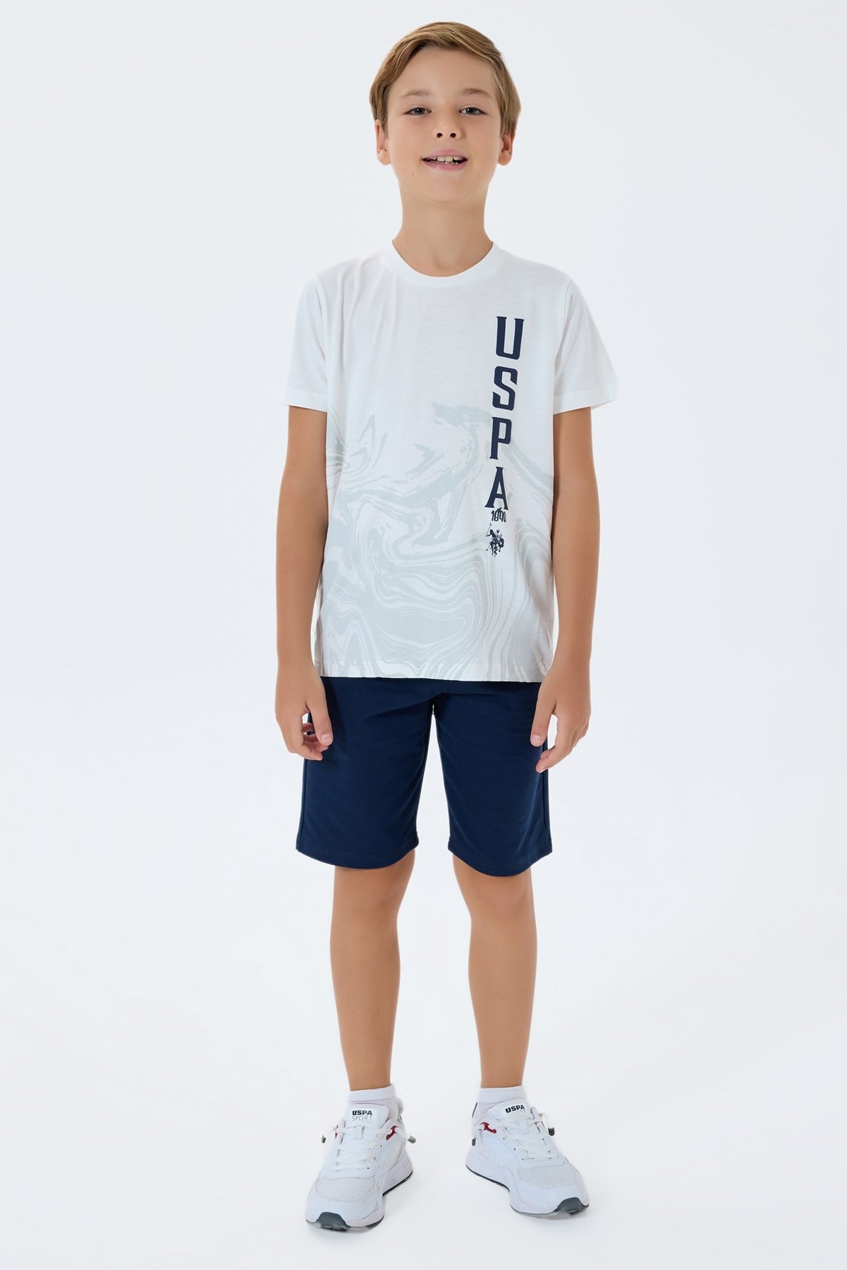U.S. POLO ASSN Şort Takım 9-14 Yaş Beyaz