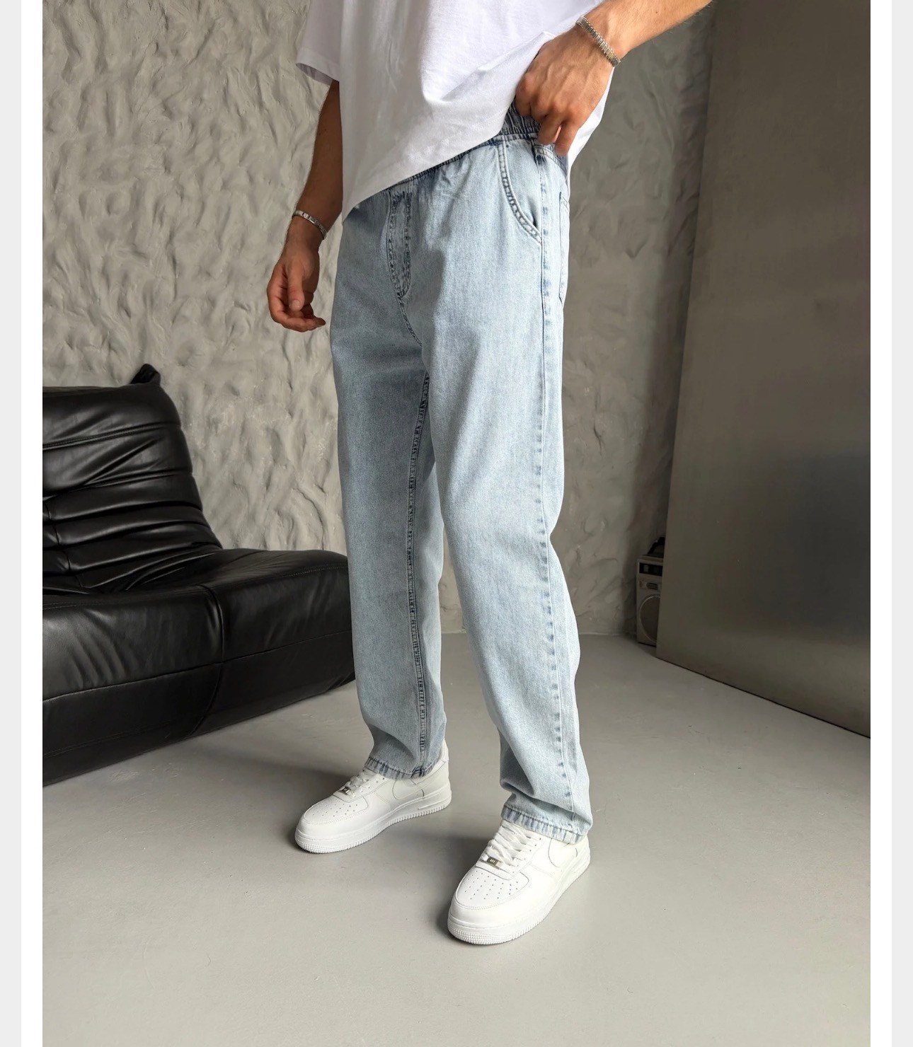 BELİ LASTİKLİ KOT PANTOLON