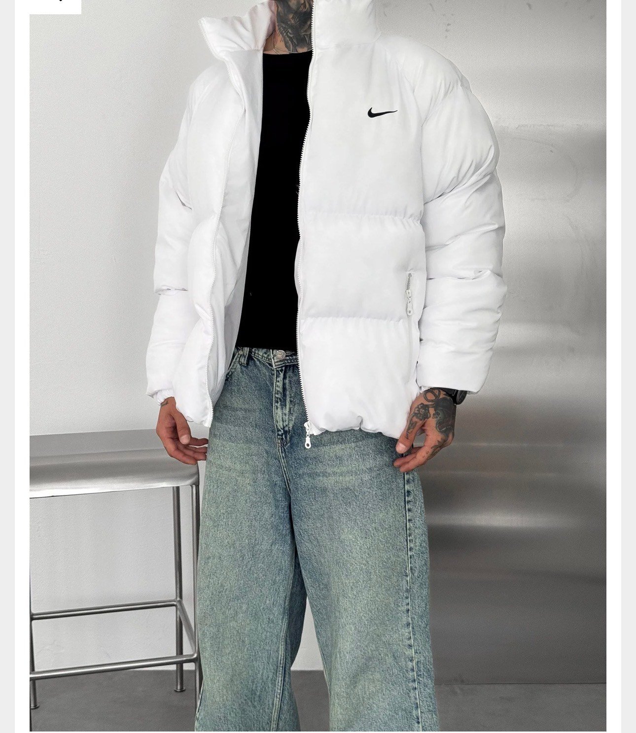 BEYAZ NİKE PUFFER MONT