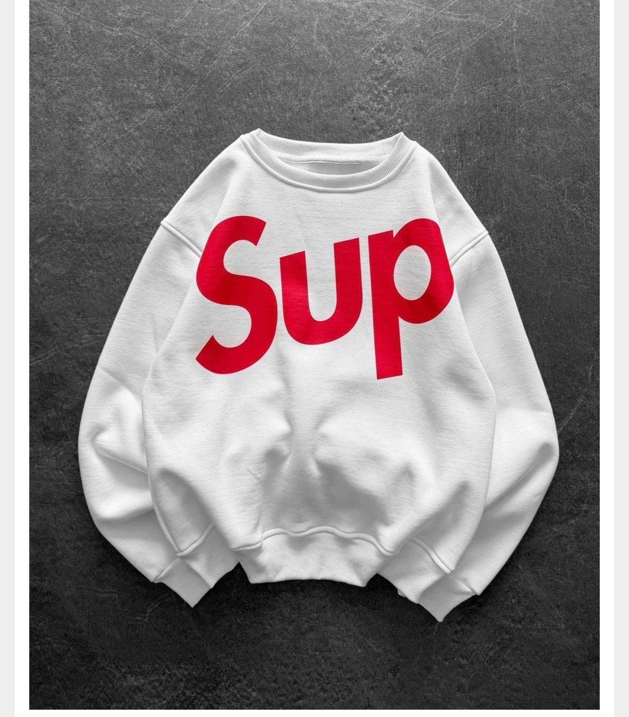 BEYAZ YARIM SUPREME SWEAT