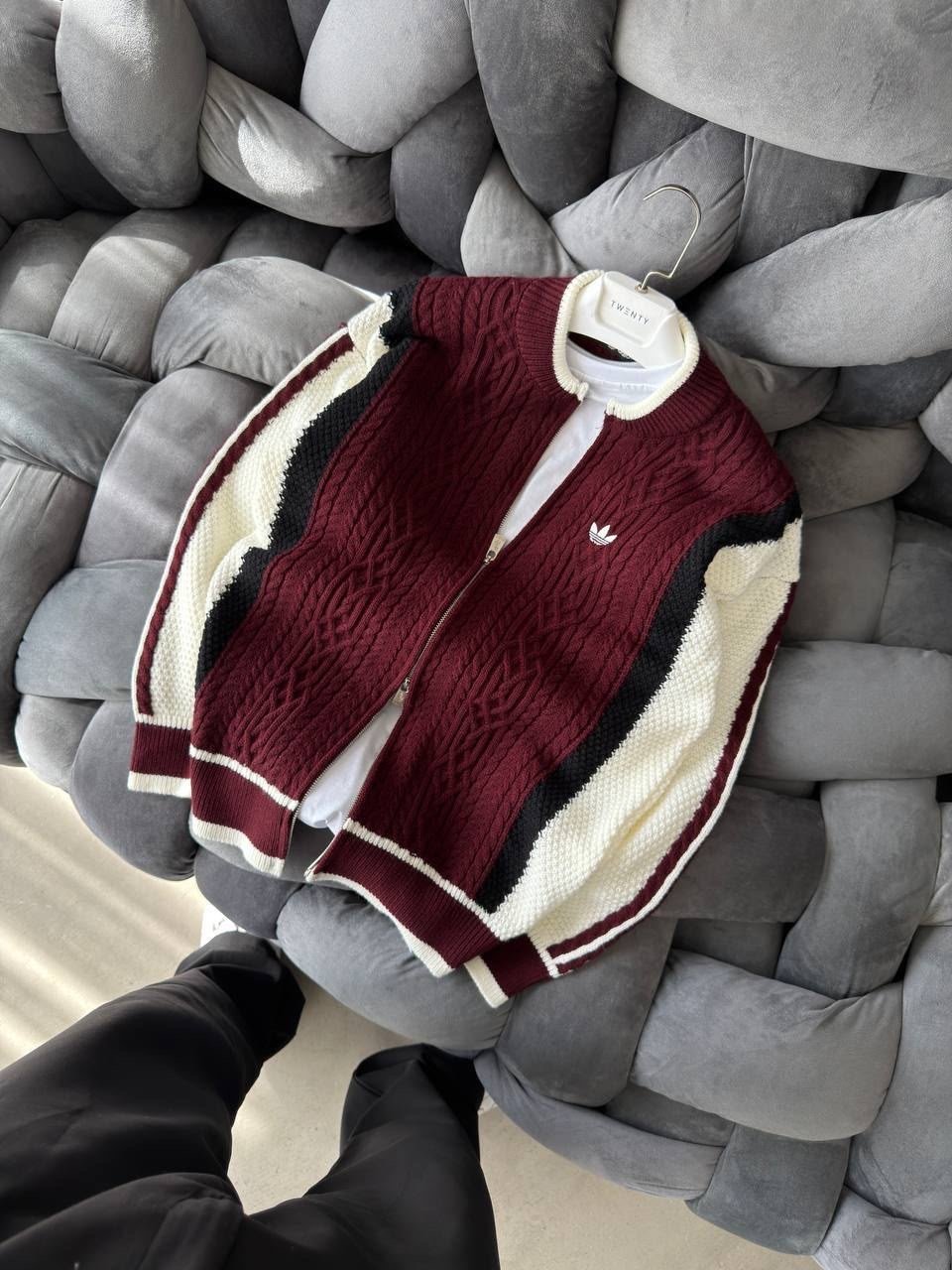 BORDO ADİDAS TRİKO HIRKA