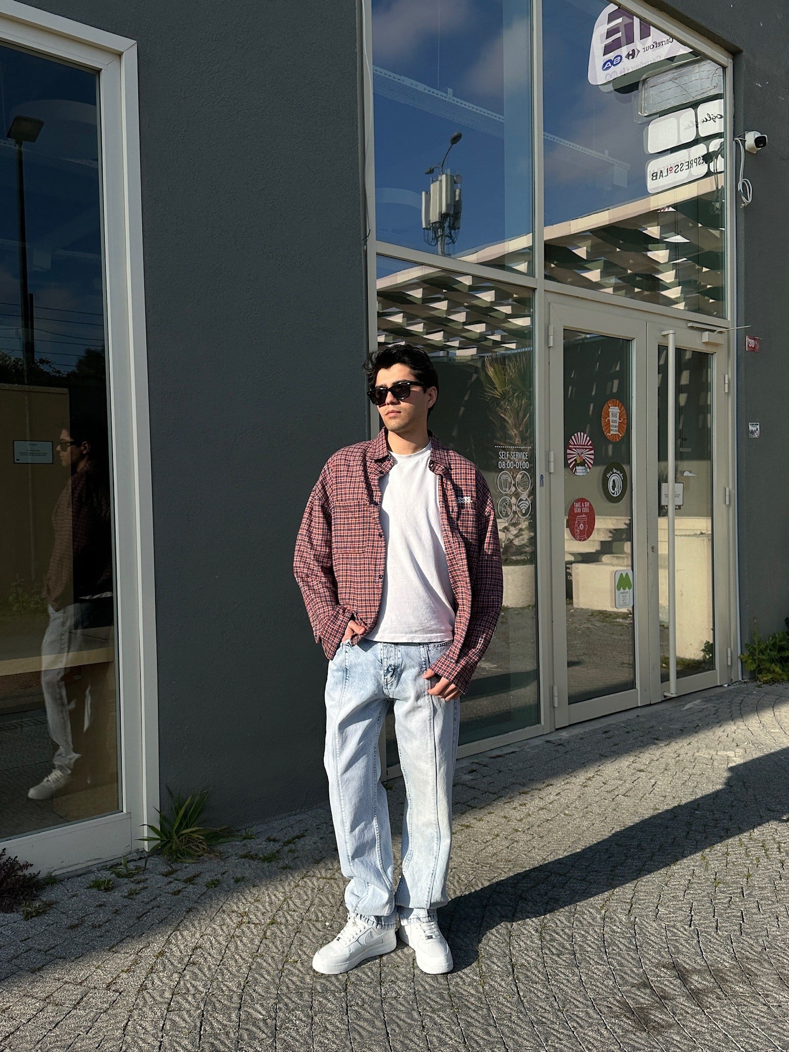 BUZ MAVİ ORTA ÇİZGİ BAGGY PANTOLON