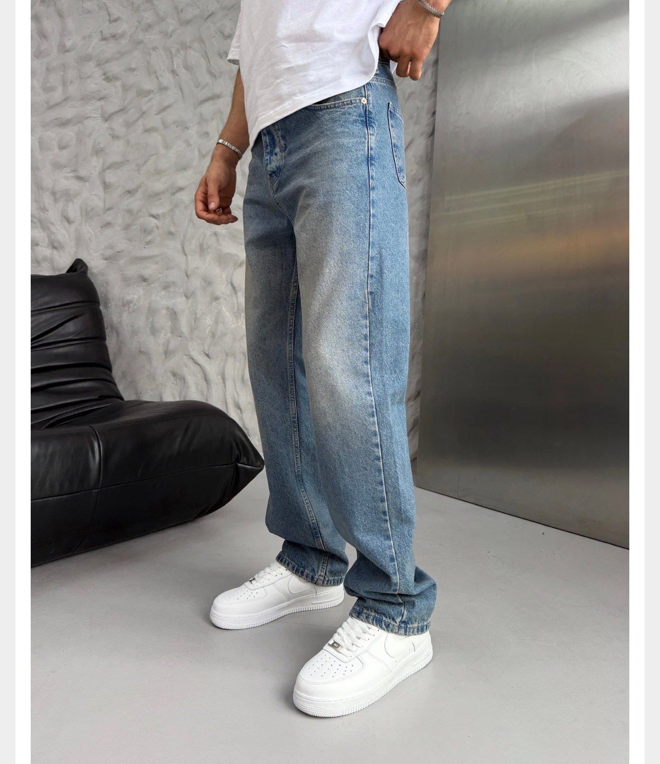 EFEKTLİ KOT BAGGY PANTOLON