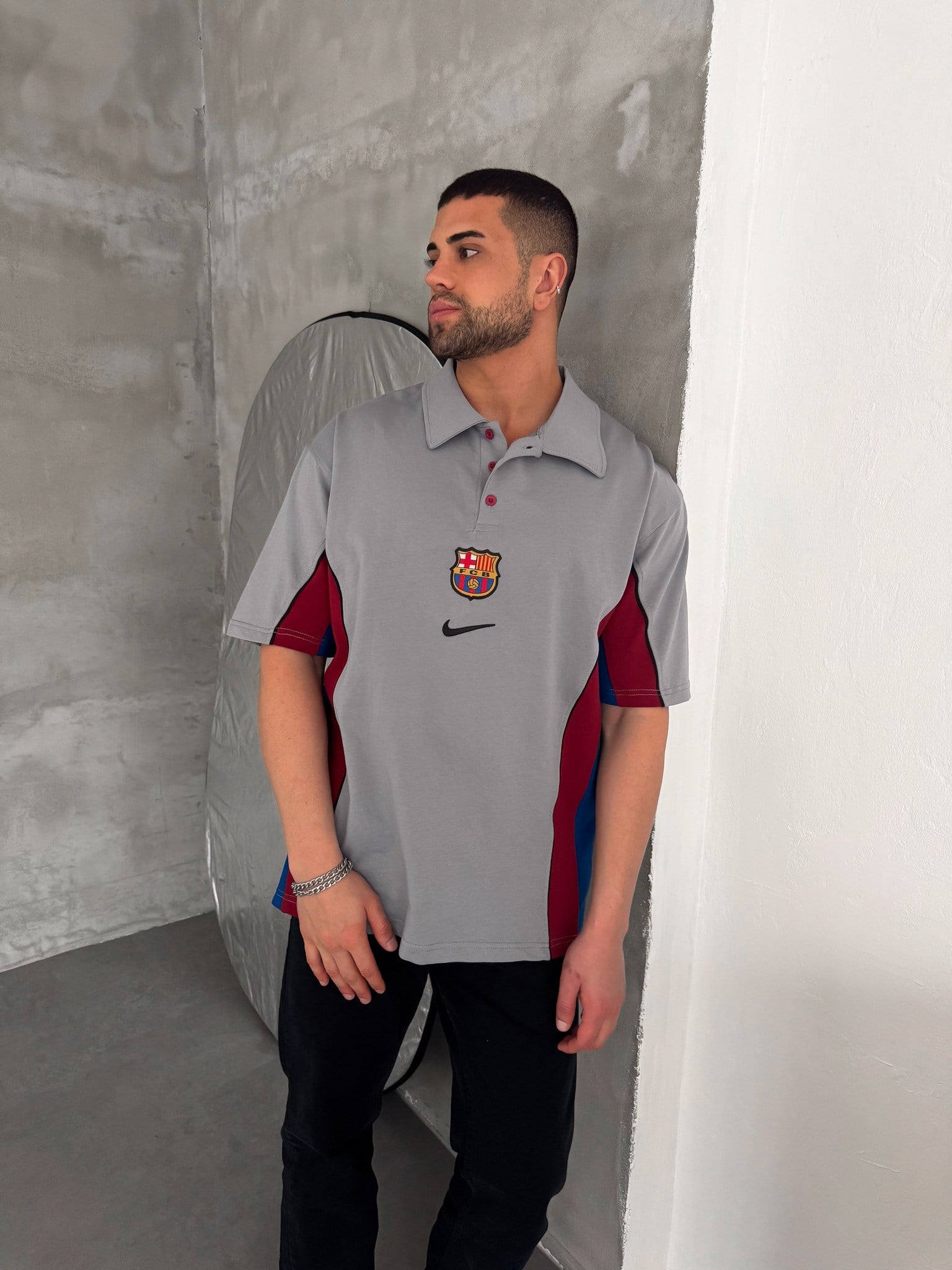 GRİ POLO BARCELONA TSHİRT