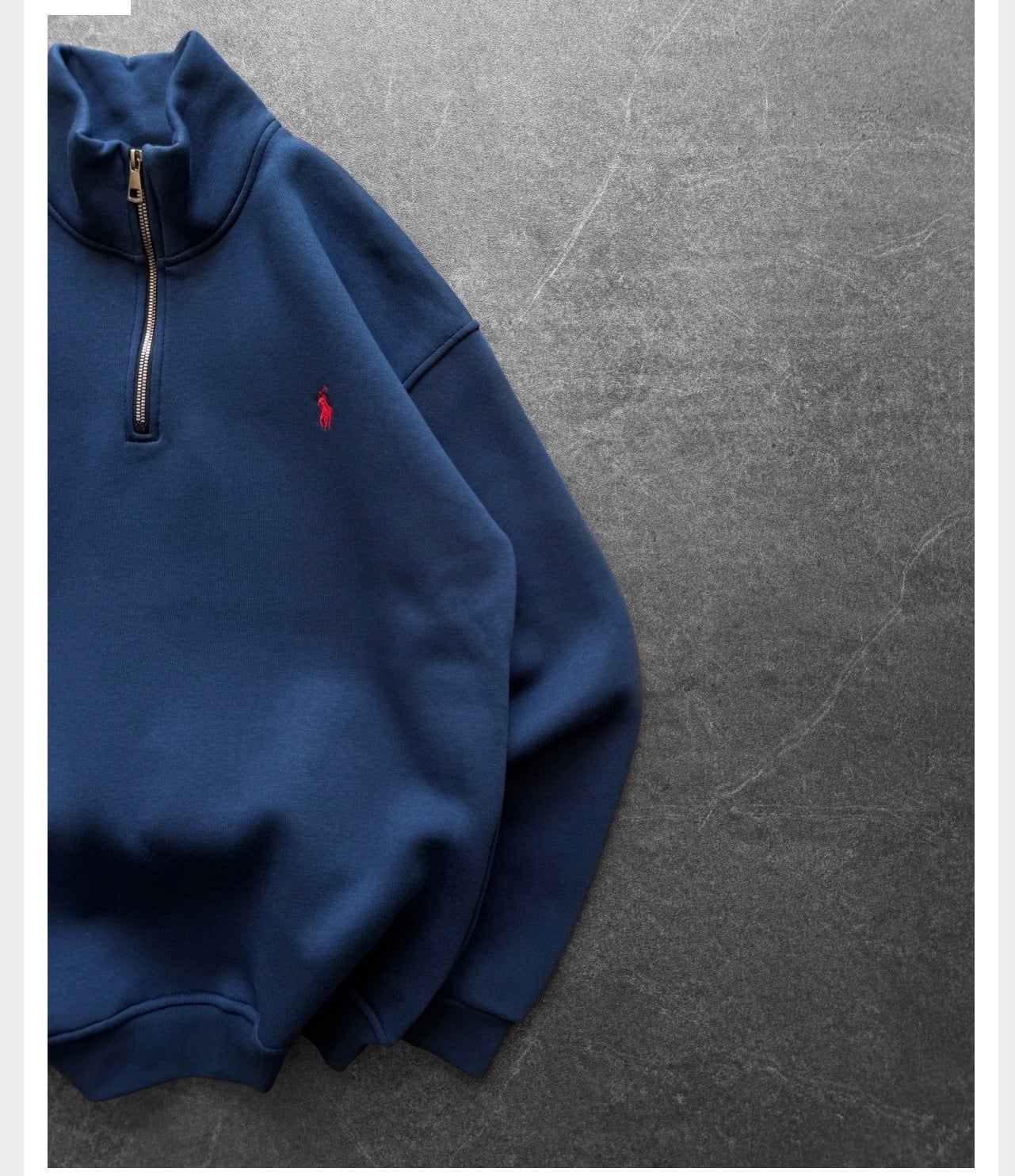 LACİVERT YARIM FERMUARLI POLO SWEAT