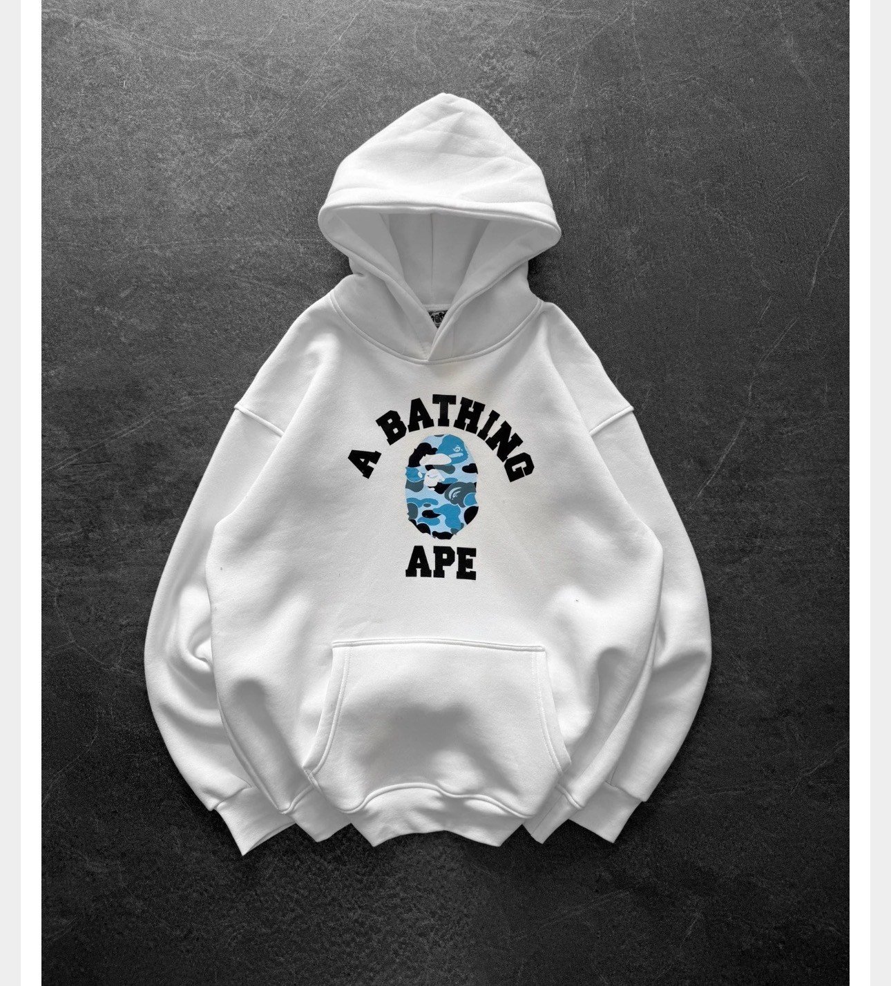 MAVİ BASKI BEYAZ BAPE SWEAT