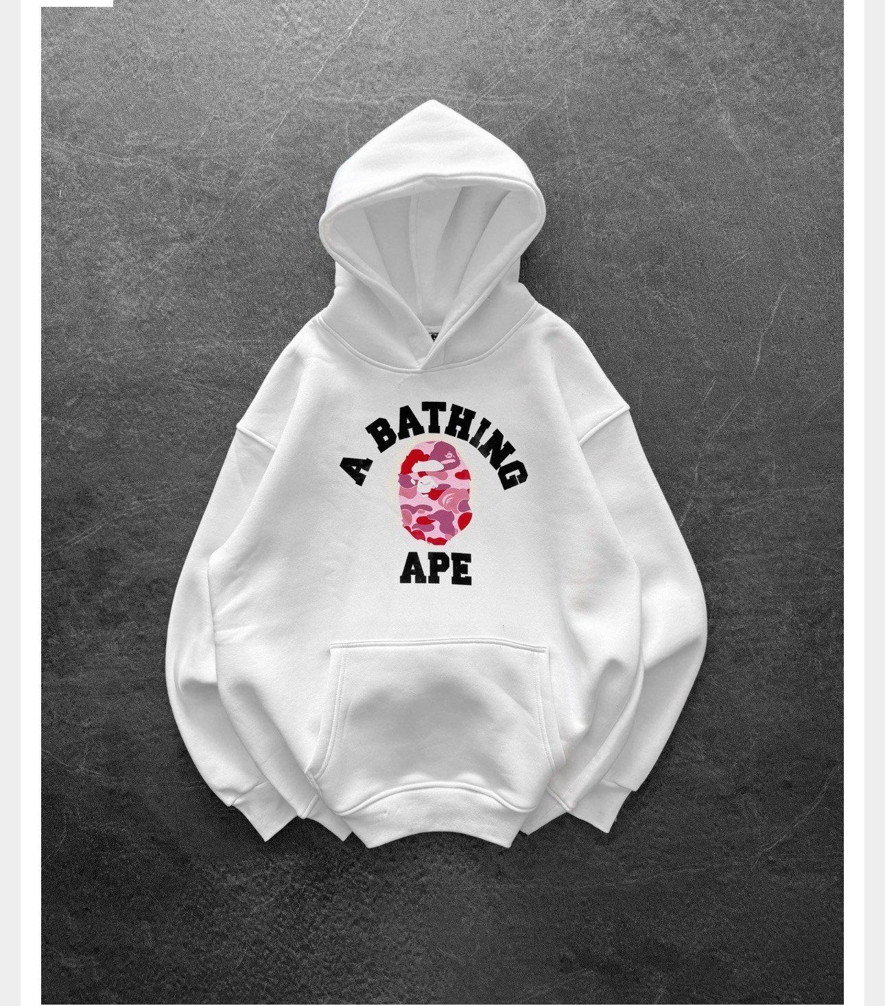 PEMBE BASKI BEYAZ BAPE SWEAT