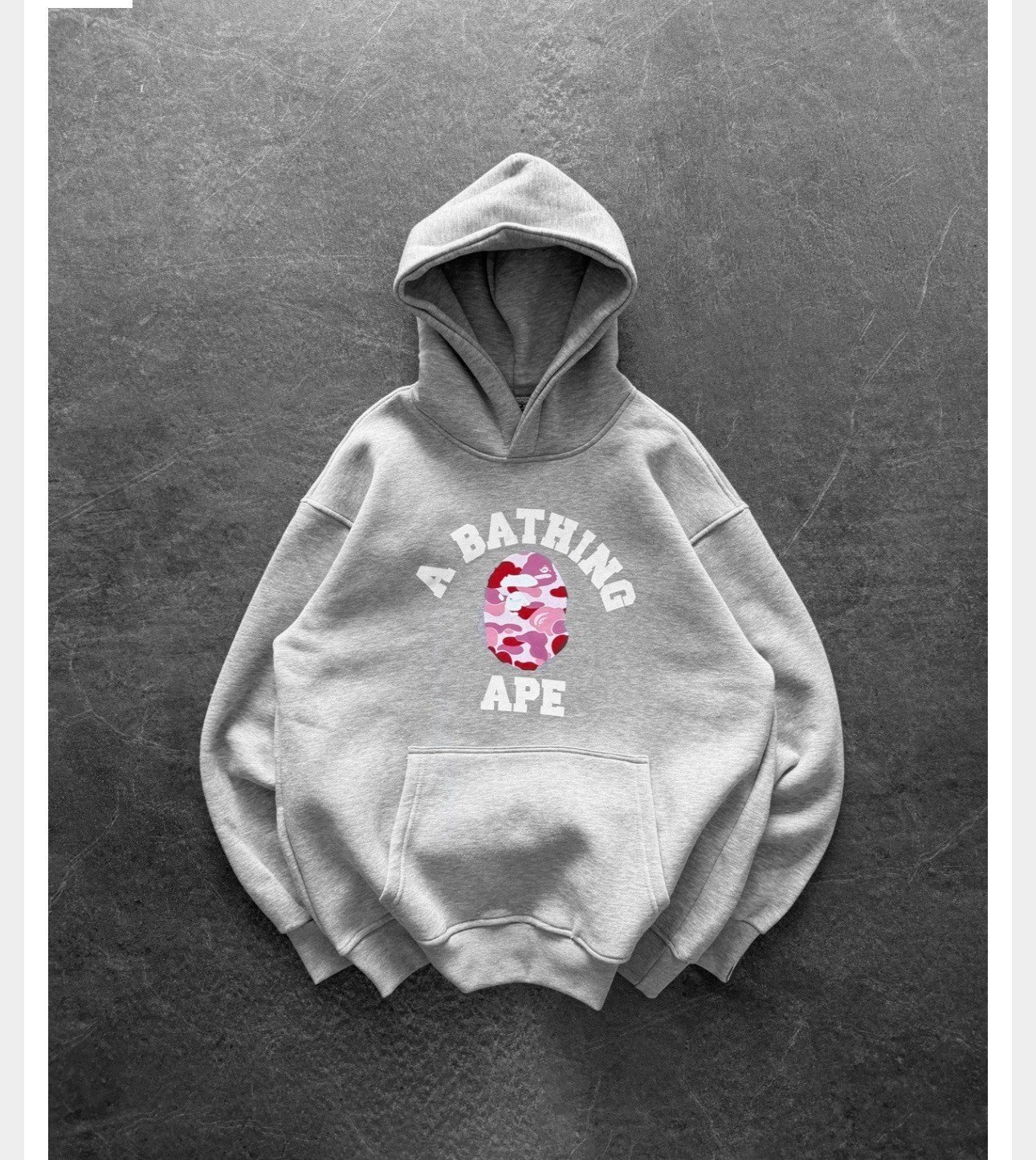 PEMBE BASKI GRİ BAPE SWEAT