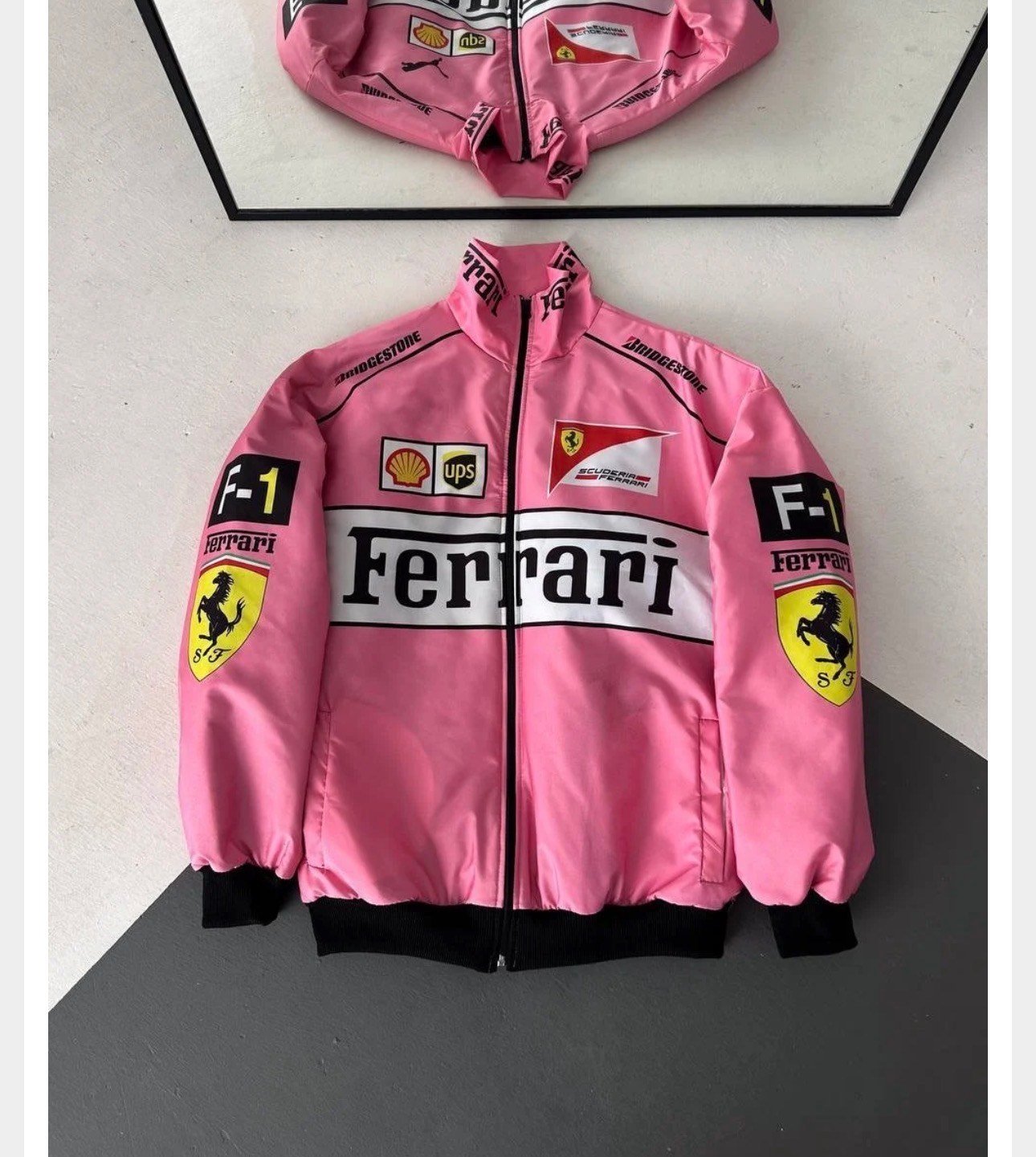 PEMBE FERRARİ BOMBER CEKET