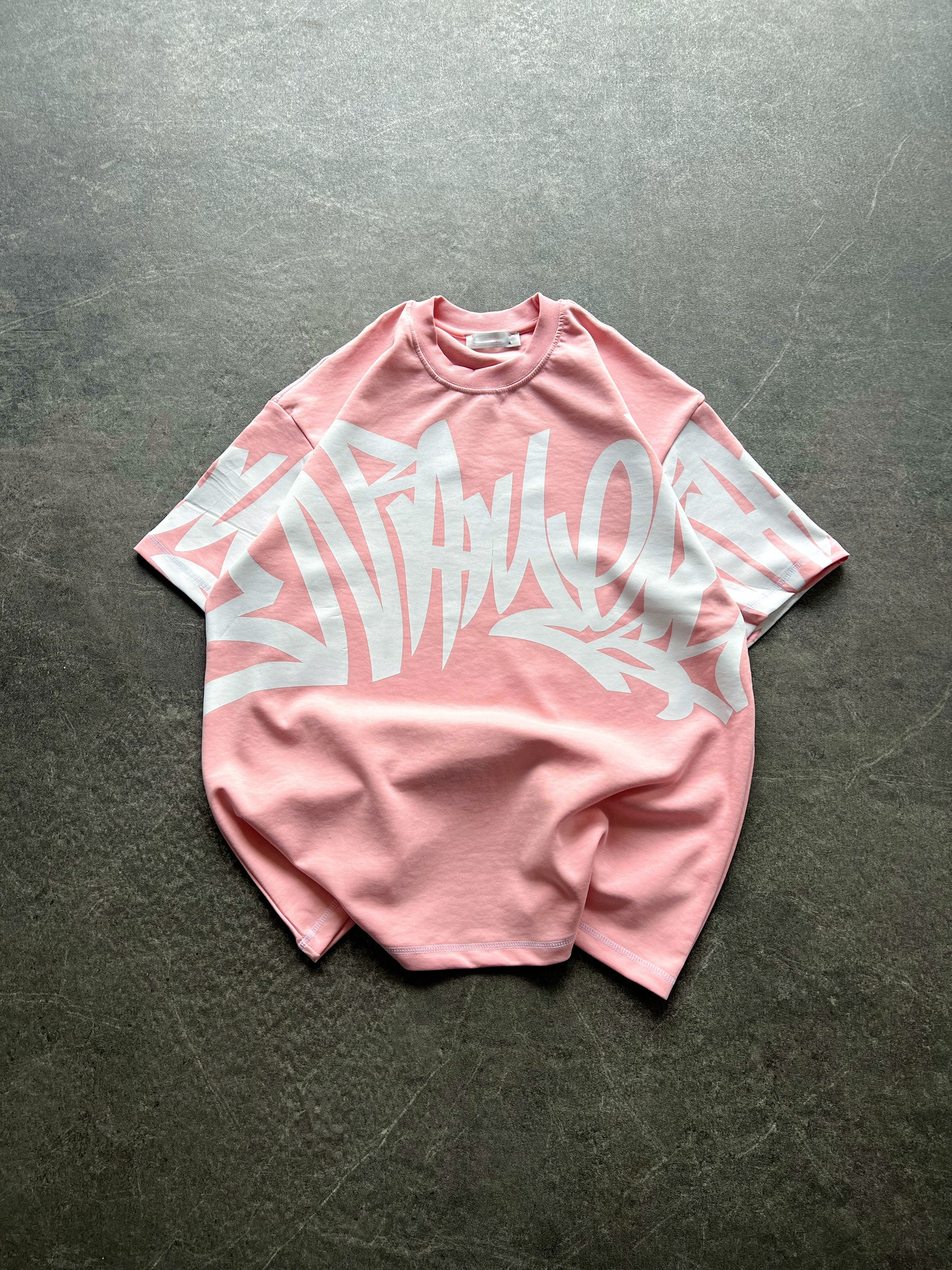 PEMBE KARMAŞIK DESENLİ TSHİRT