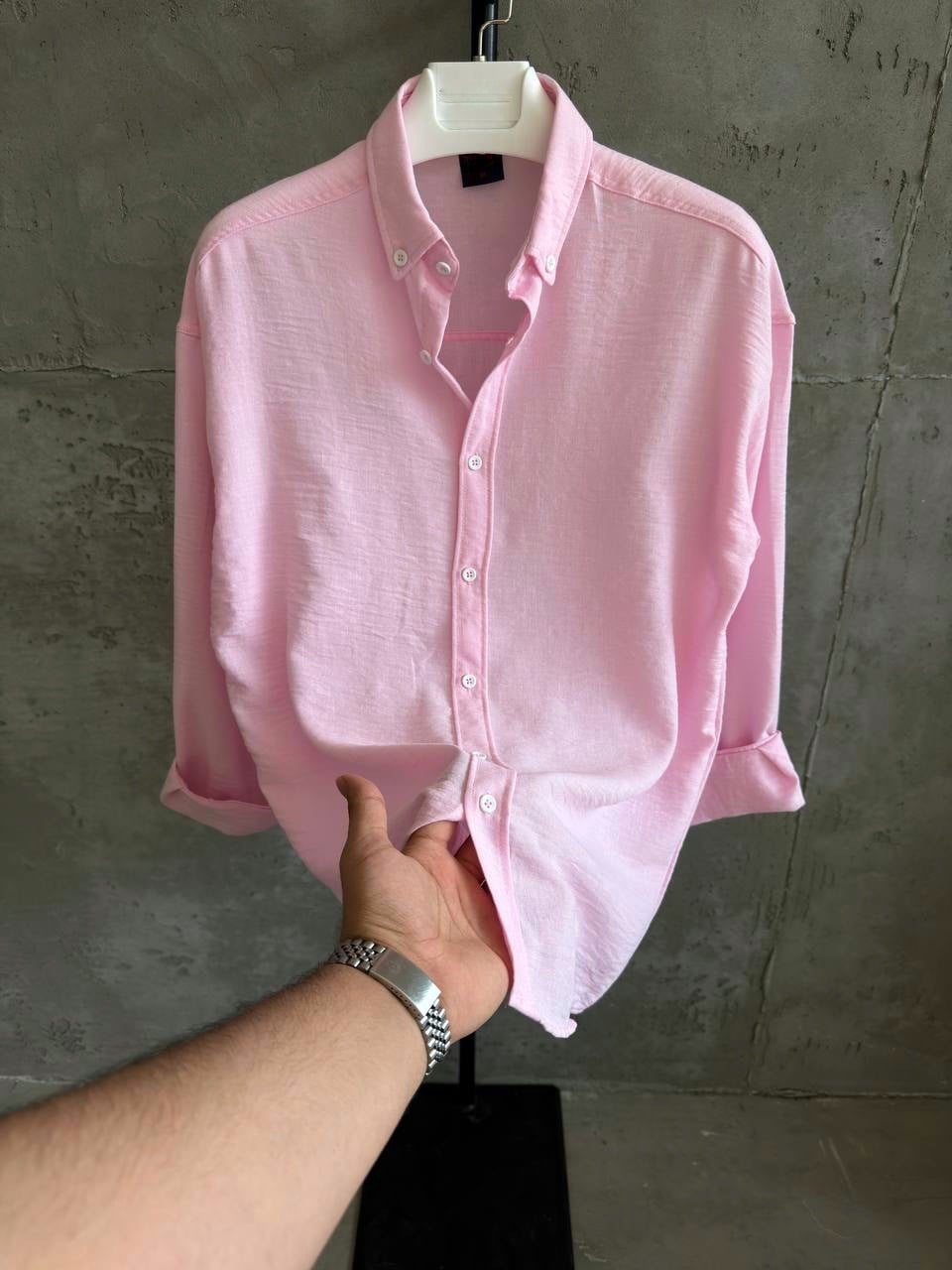 PEMBE ZG KETEN GÖMLEK