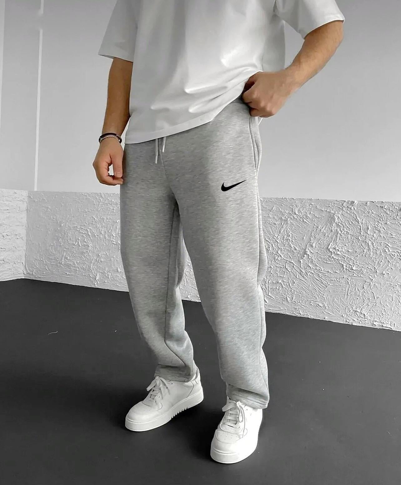 Şardonlu Gri Baggy Logo Nike Eşofman