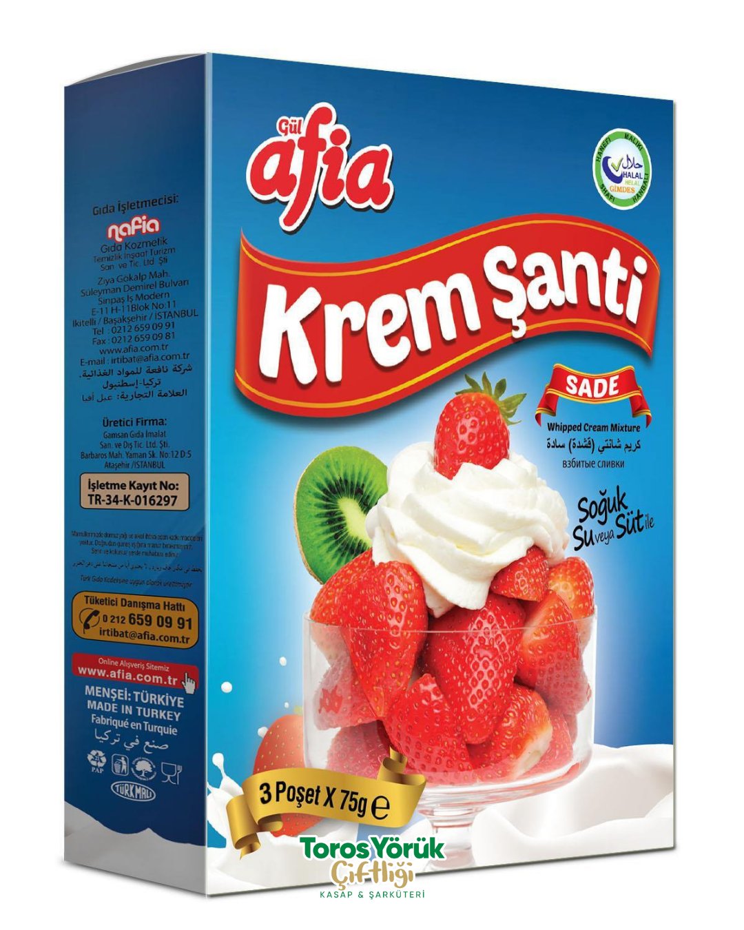 AFİA KREM ŞANTİ 3X75GR