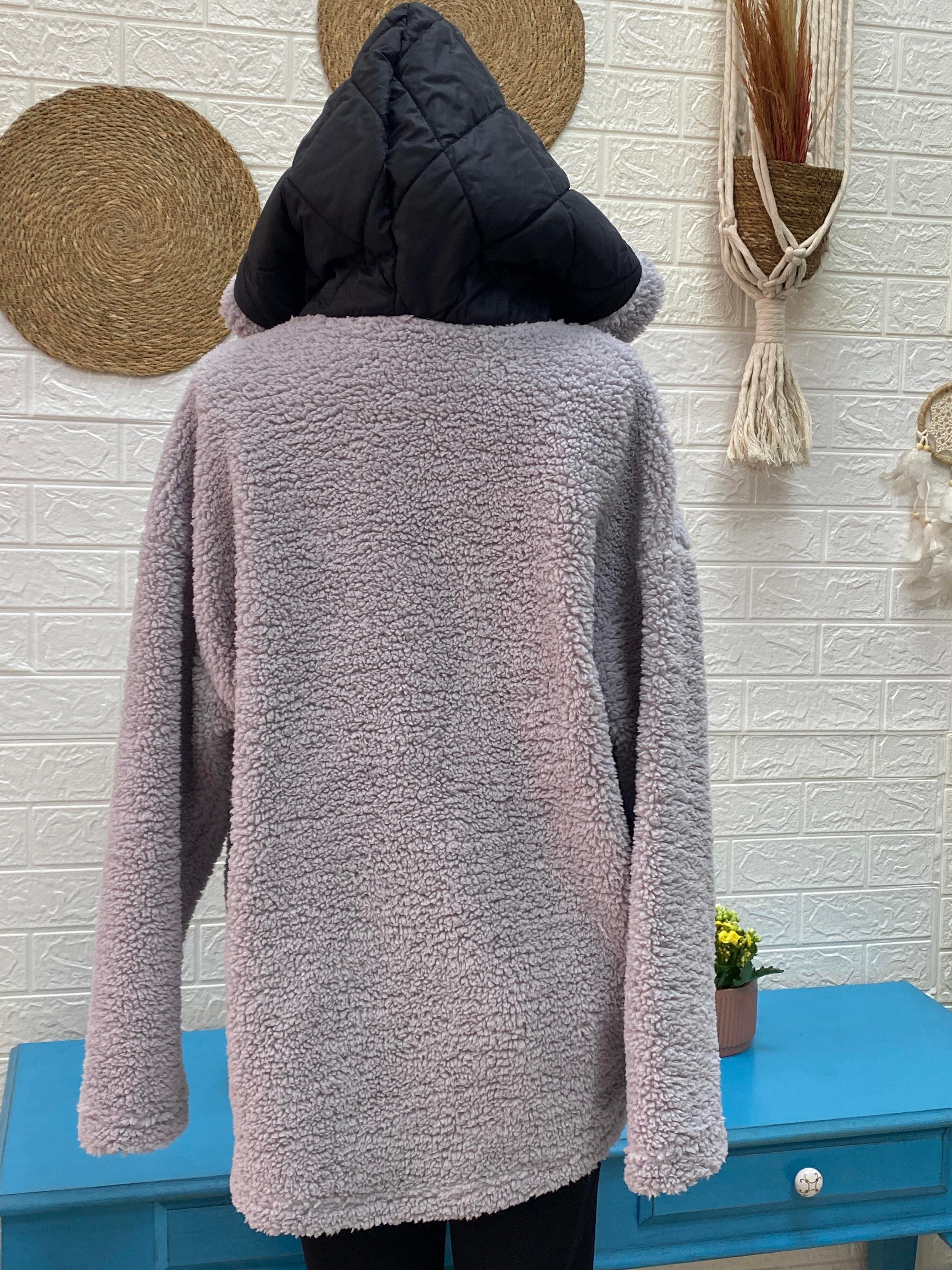 KAPİTONE DETAYLI TEDDY CEKET