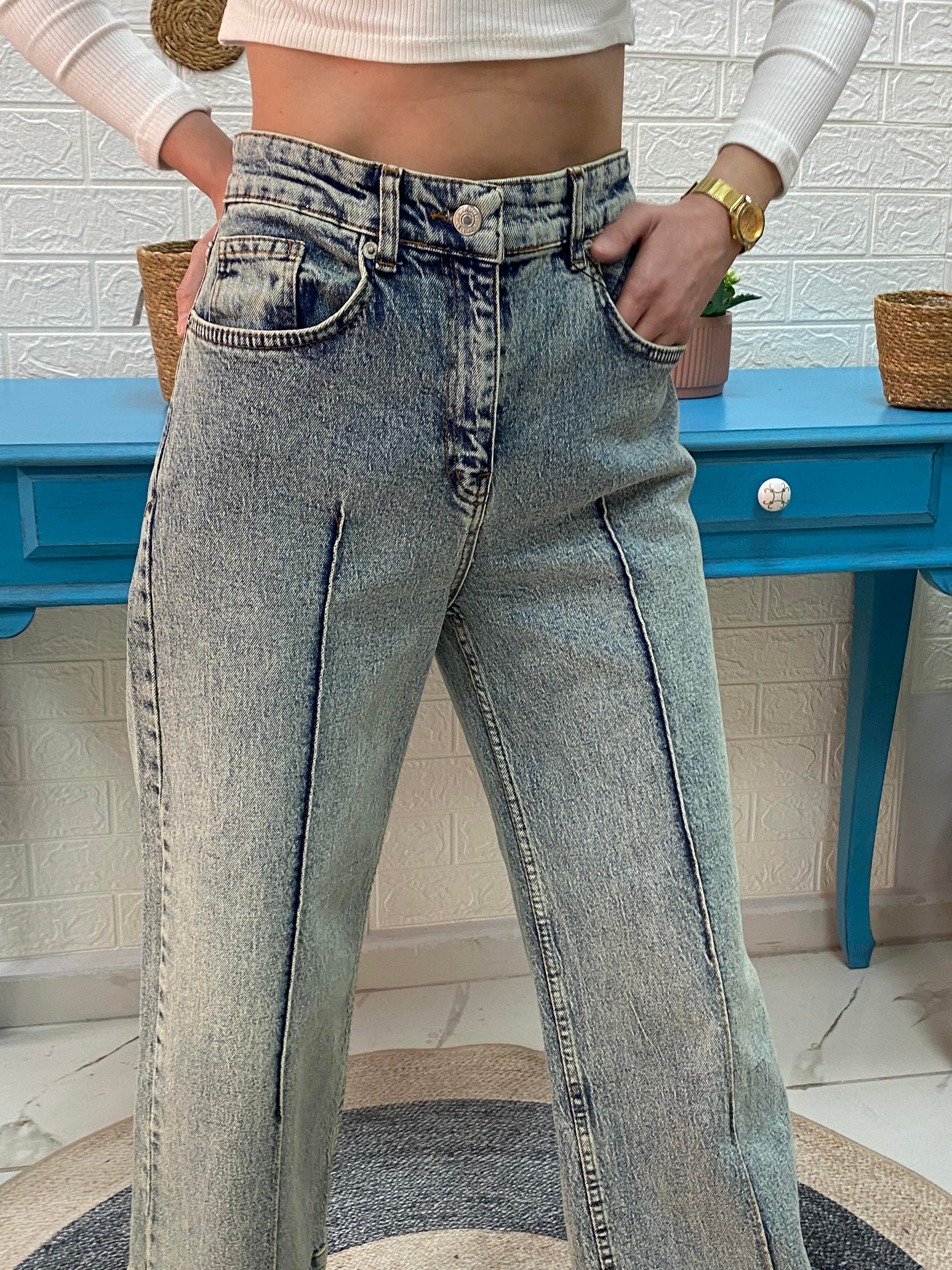 Mng Kar Yıkamalı Ön Dikişli Jean