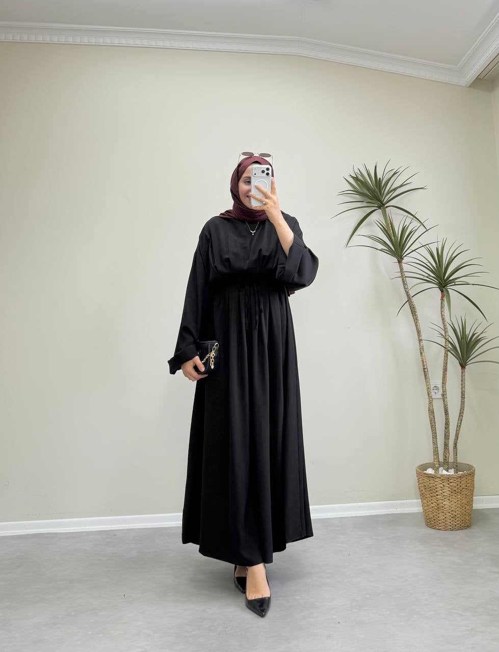 3117 - Tencel Elbise - Siyah