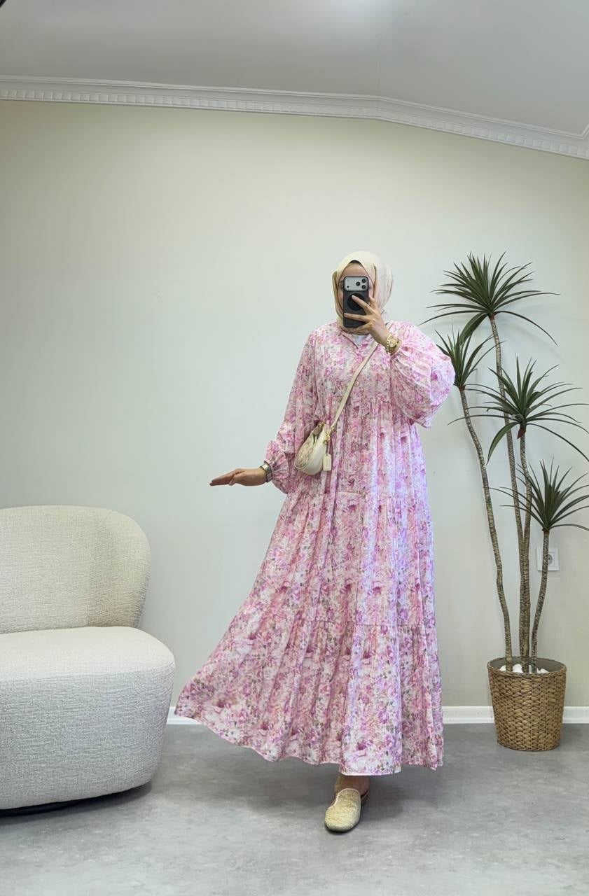4039 - Bahar Elbise - Pembe