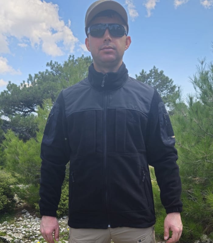 Metam Korumalı Taktik Polar Ceket Siyah