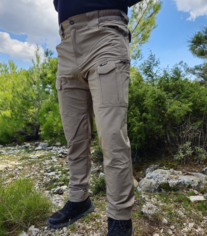 Metam Likralı Trekking Taktik Pantolon Bej