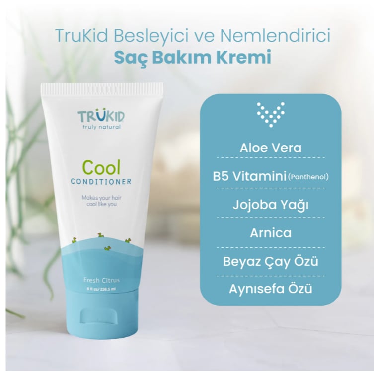 Bebek BakımTRUKİDTRUKIDCOOLCONTruKid Besleyici ve Nemlendirici Saç Bakım Kremi 236.5 ml
