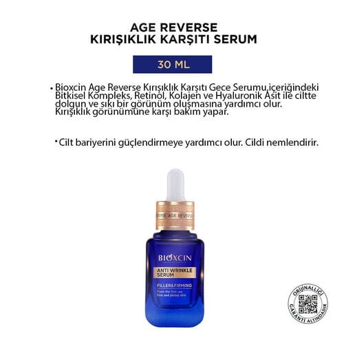 BIOXCIN AGE REVERSE KIRISIKLIK KARSITI SERUM 30 ml şişeYüz SerumuDERMA-COS1MST-14118BIOXCIN AGE REVERSE KIRISIKLIK KARSITI SERUM 30 ml şişe