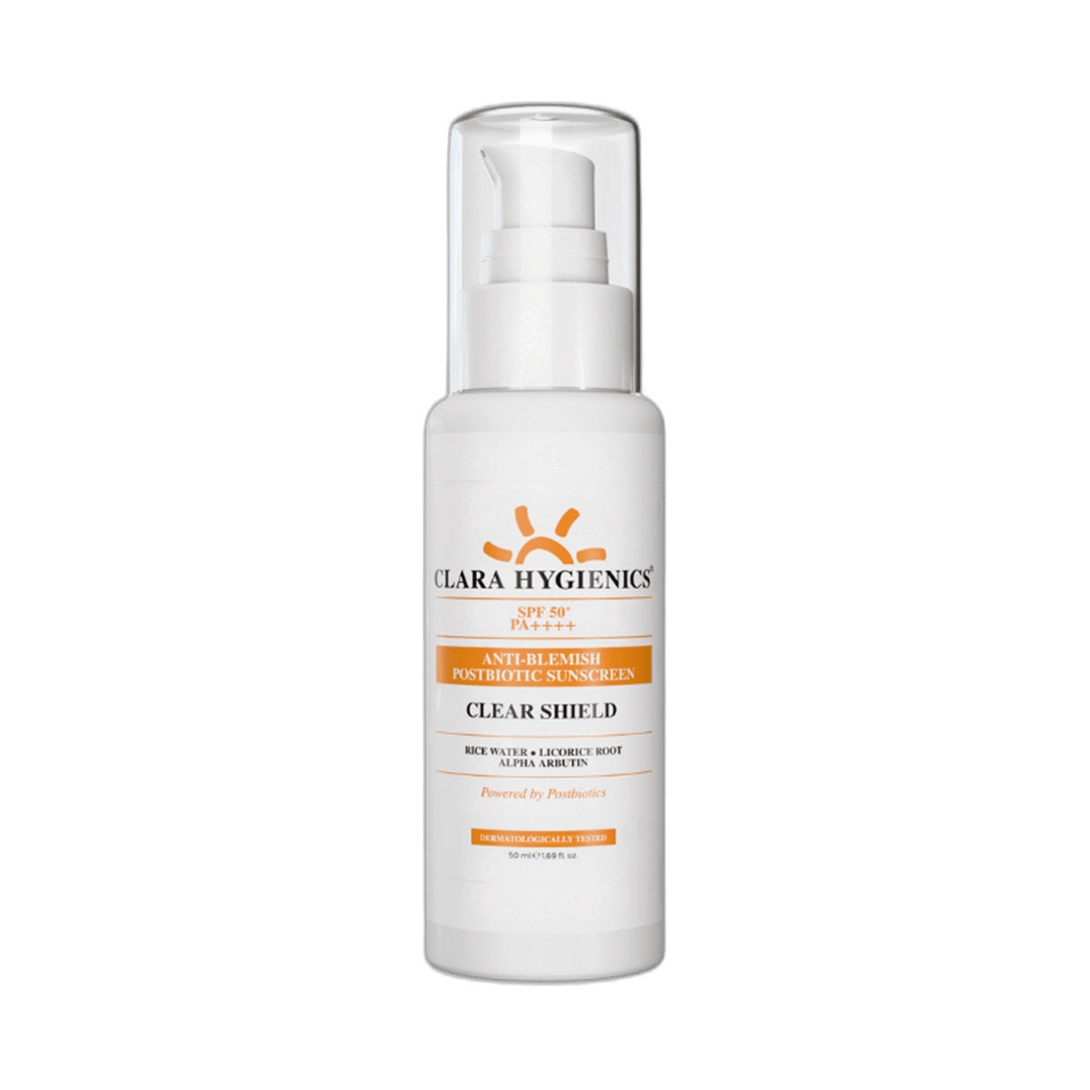 Clara Hygienics Clear Shield 50+ SPF Anti-Blemish Posbiotic Sunscreen 50 mlNormal Ciltler İçin Güneş KremiClara Hygienics1MST-15313Clara Hygienics Clear Shield 50+ SPF Anti-Blemish Posbiotic Sunscreen 50 ml