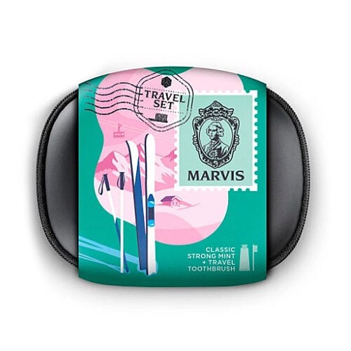 Macun MarvisMarvis Travel Set (Classic Strong Mint 25 mL Diş MMarvis Travel Set (Classic Strong Mint 25 mL Diş Macunu + Diş Fırçası)