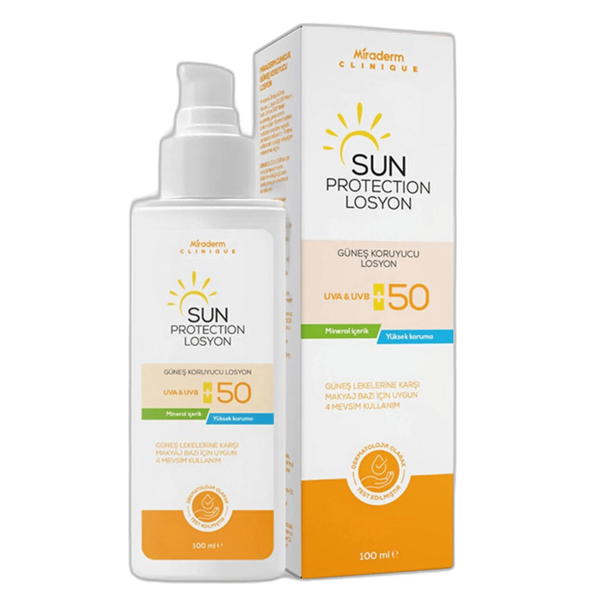 MIRADERM SUN PROTECTION LOSYON SPF50 100 ml şişeGüneş Losyonu & SütüMIRADERM1MST-15062MIRADERM SUN PROTECTION LOSYON SPF50 100 ml şişe