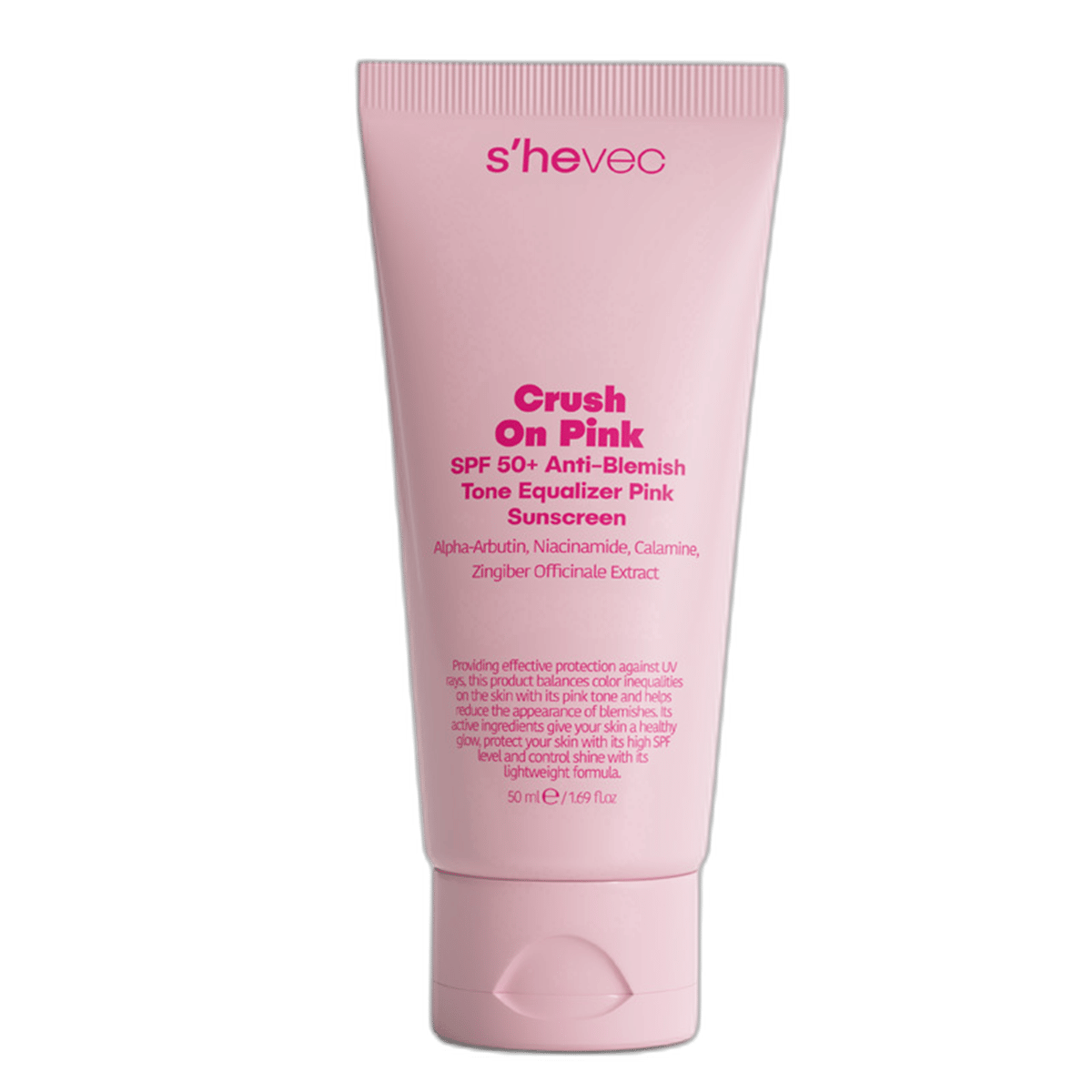 She Vec Crush On Pink - SPF 50+ Leke Karşıtı ve Ton Eşitleyici Pembe Güneş Kremi 50 mlLekeli Ciltler İçin Güneş KremiShe Vec1MST-15735She Vec Crush On Pink - SPF 50+ Leke Karşıtı ve Ton Eşitleyici Pembe Güneş Kremi 50 ml