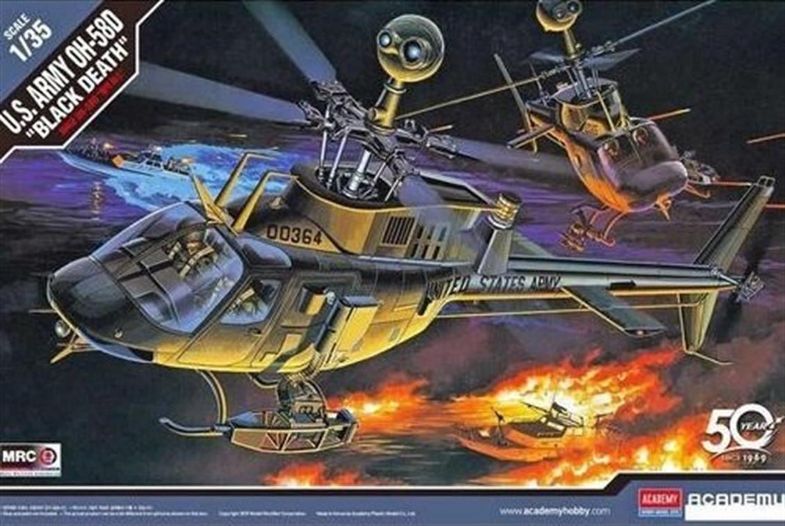Academy 12250 1/35 Ölçek, ABD Kara Kuvvetleri OH-58D (Kara Ölüm) Helikopter, Plastik Model Kiti